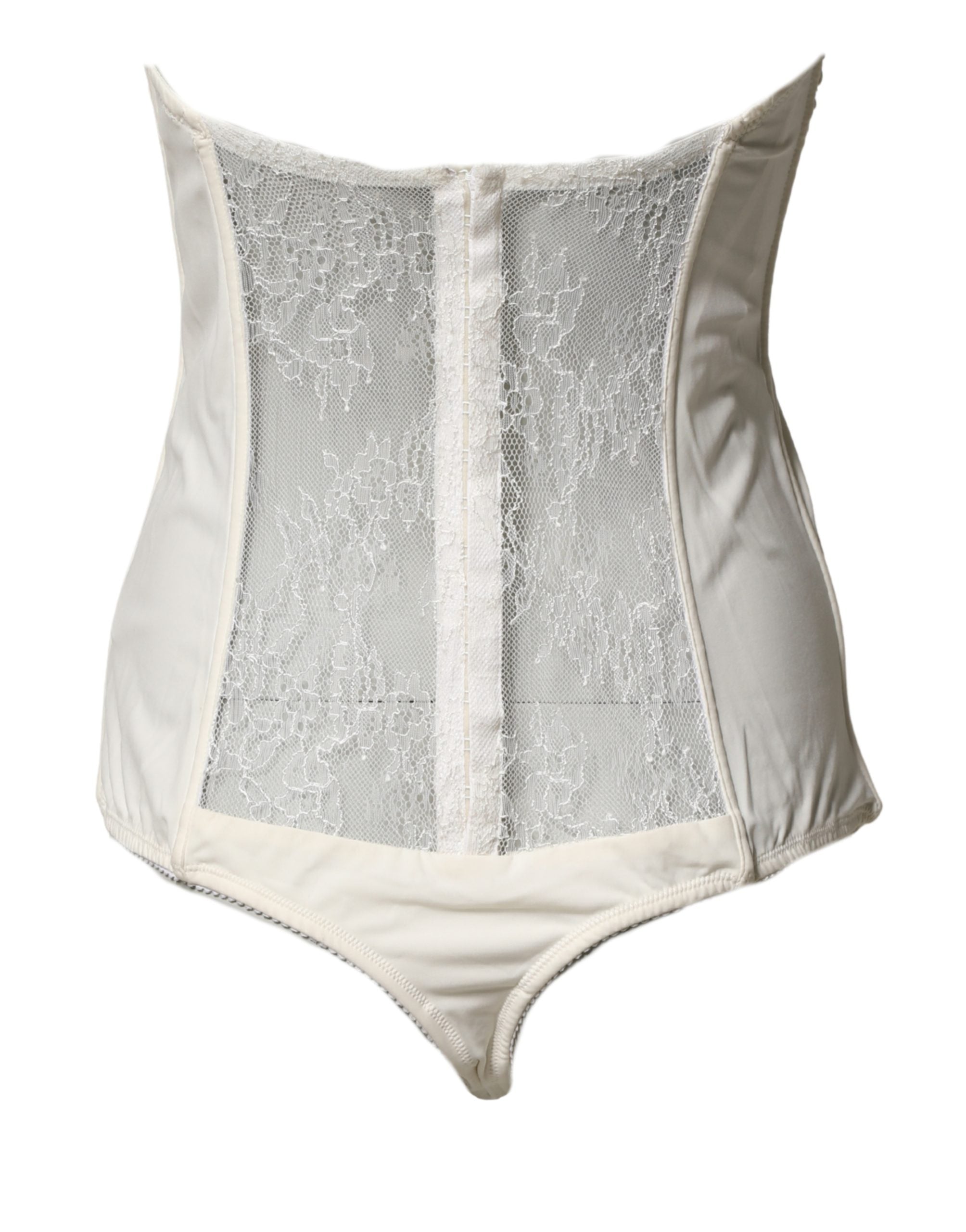 Elisabetta Franchi Off White Strapless One Piece Swimsuit Swimwear