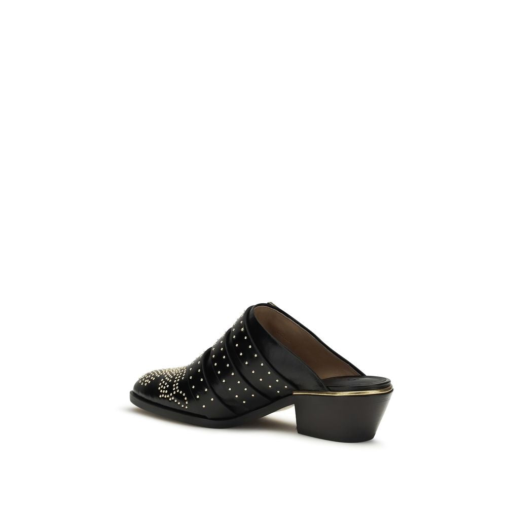 Chloé Black Leather Mules
