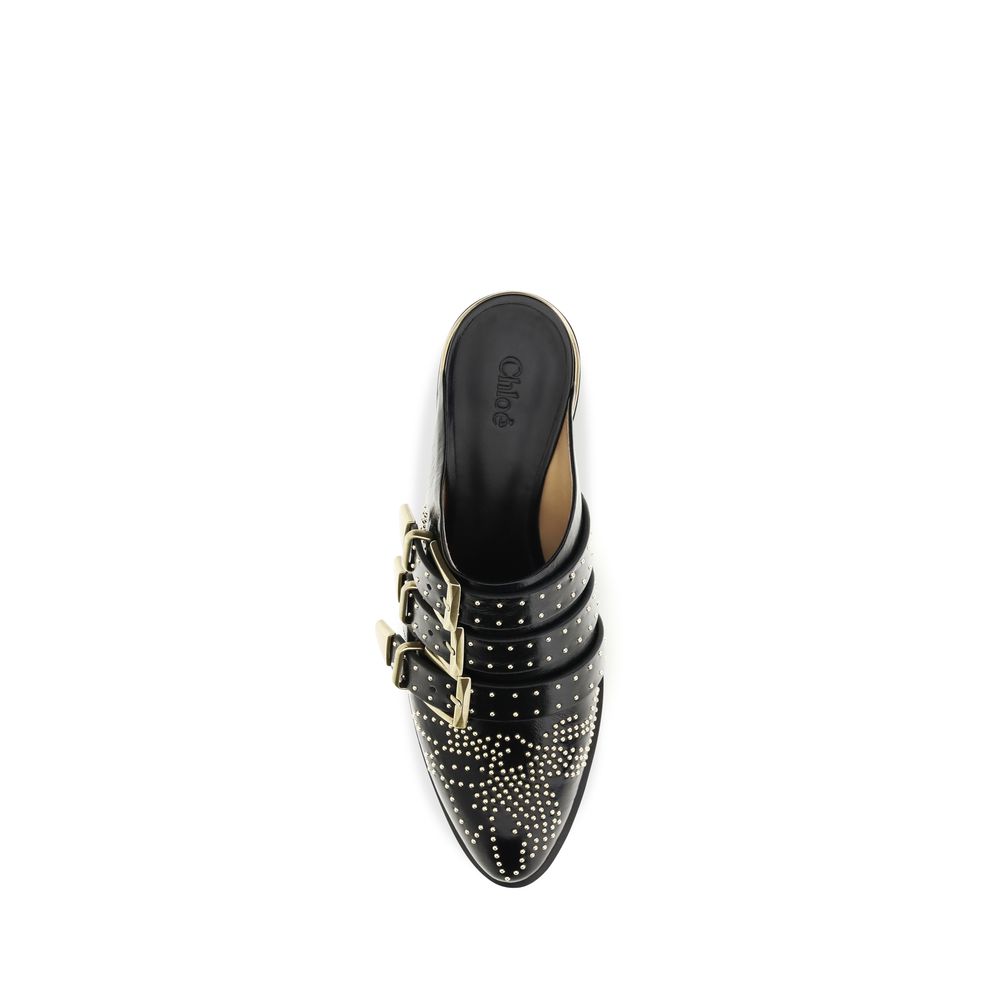Chloé Black Leather Mules