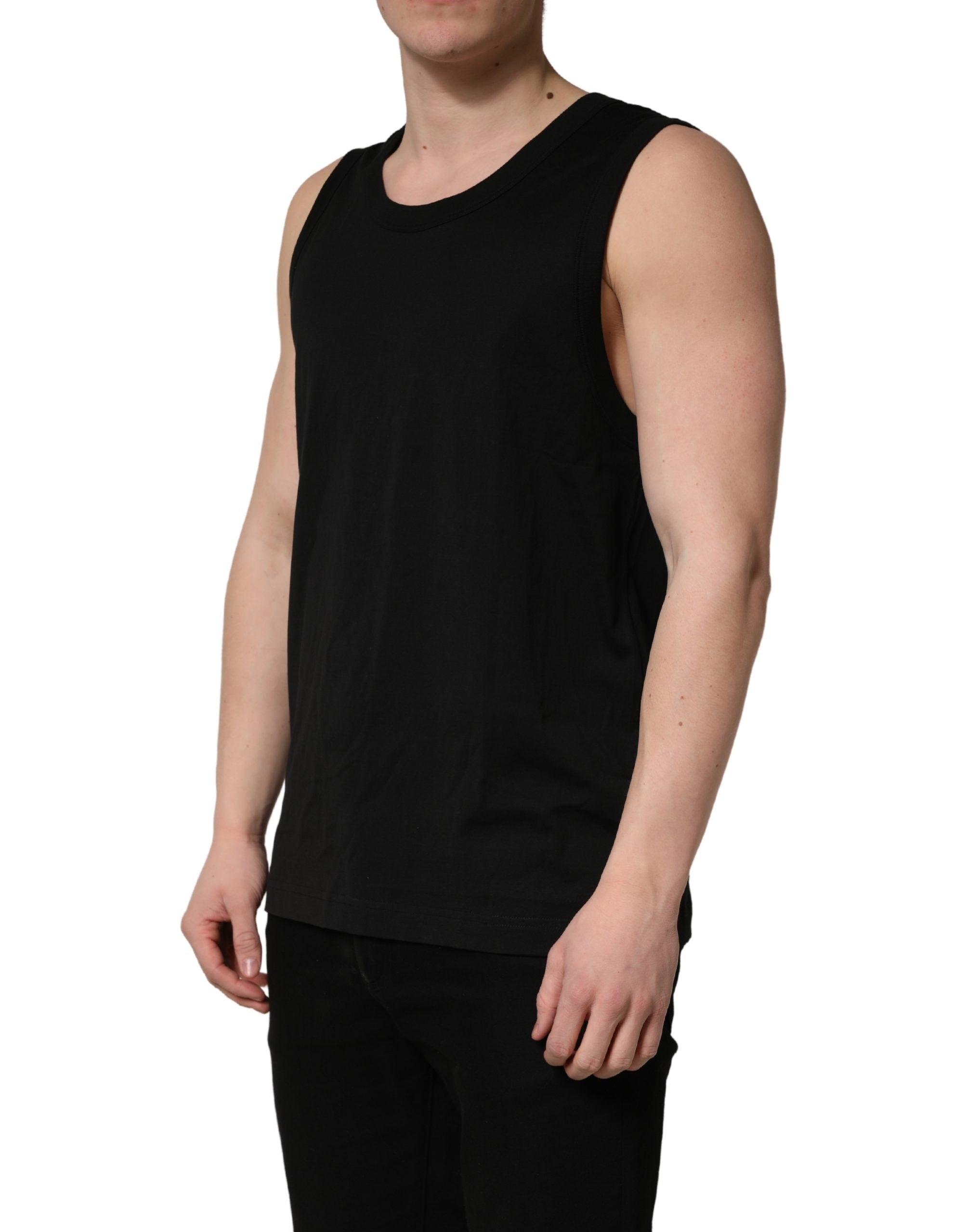 Pre-Owned Dolce & Gabbana Black Cotton Sleeveless Men Tank Top T-shirt