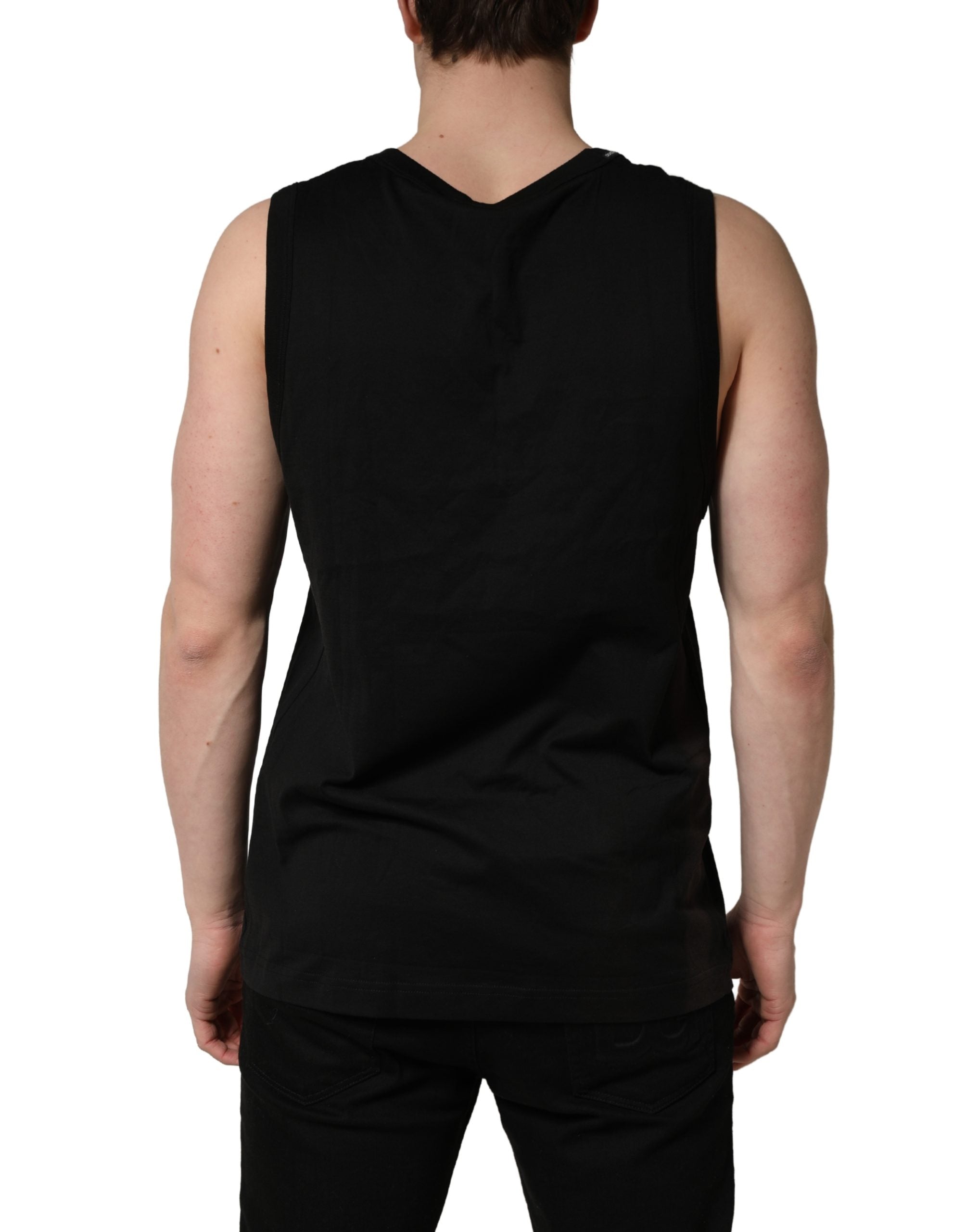 Pre-Owned Dolce & Gabbana Black Cotton Sleeveless Men Tank Top T-shirt