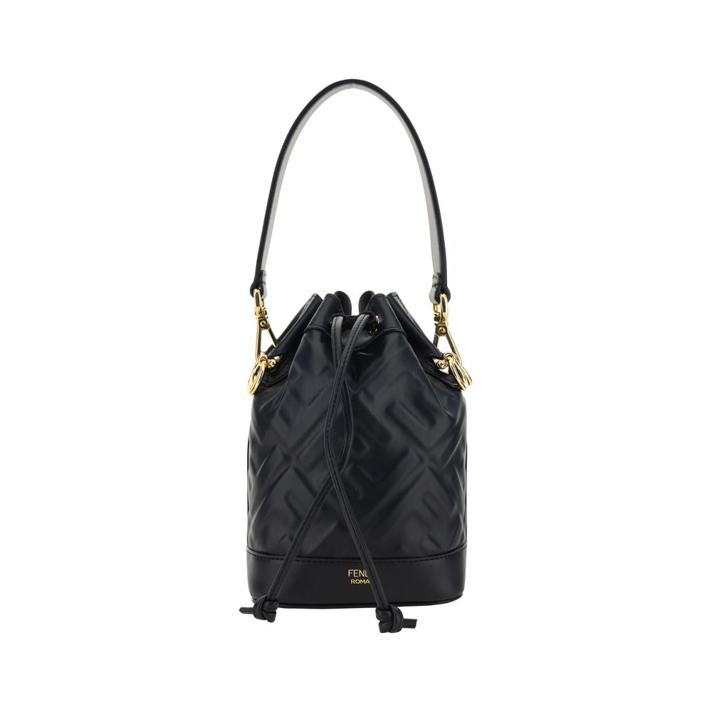 Fendi Black Leather Backet Bag
