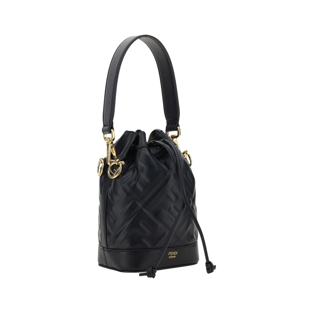Fendi Black Leather Backet Bag
