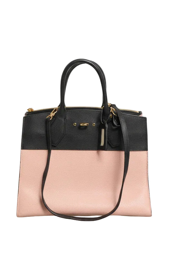 Louis Vuitton Pink and Black Leather City Steamer Leather Handbag