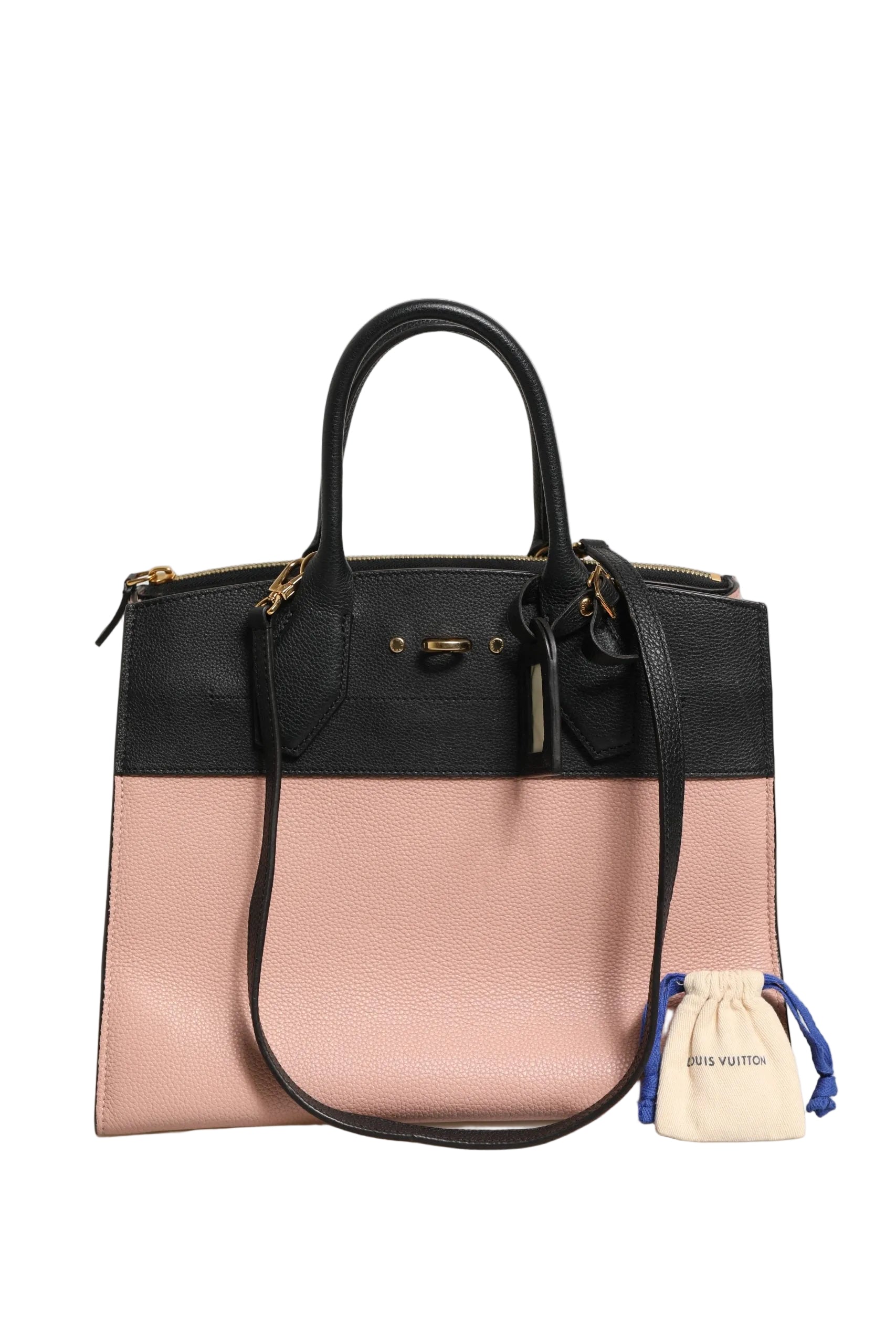 Louis Vuitton Pink and Black Leather City Steamer Leather Handbag