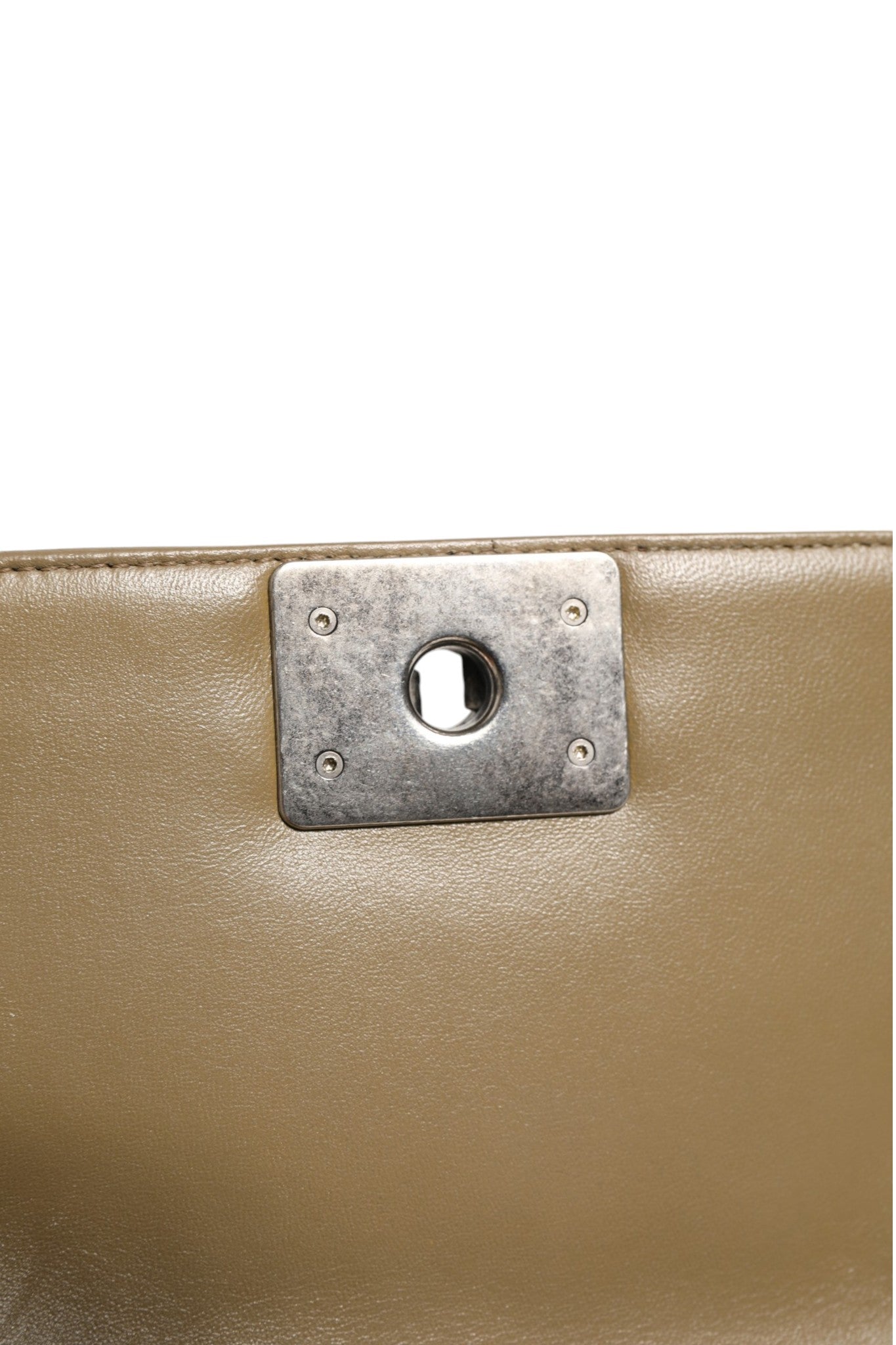 Chanel Beige Quilted Leather Boy Bag