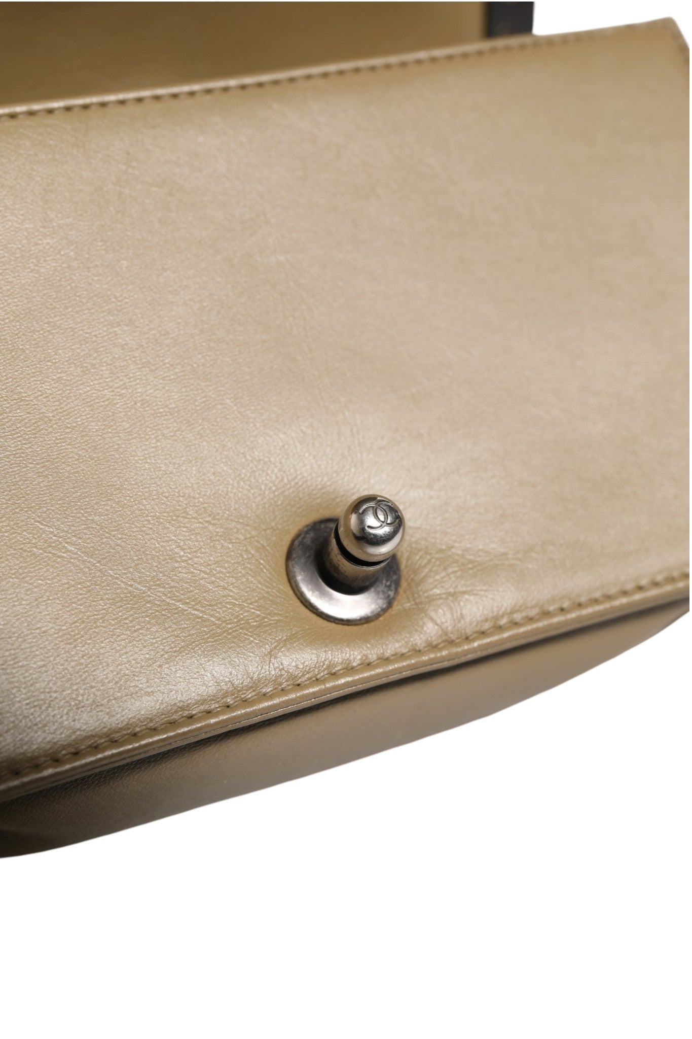 Chanel Beige Quilted Leather Boy Bag