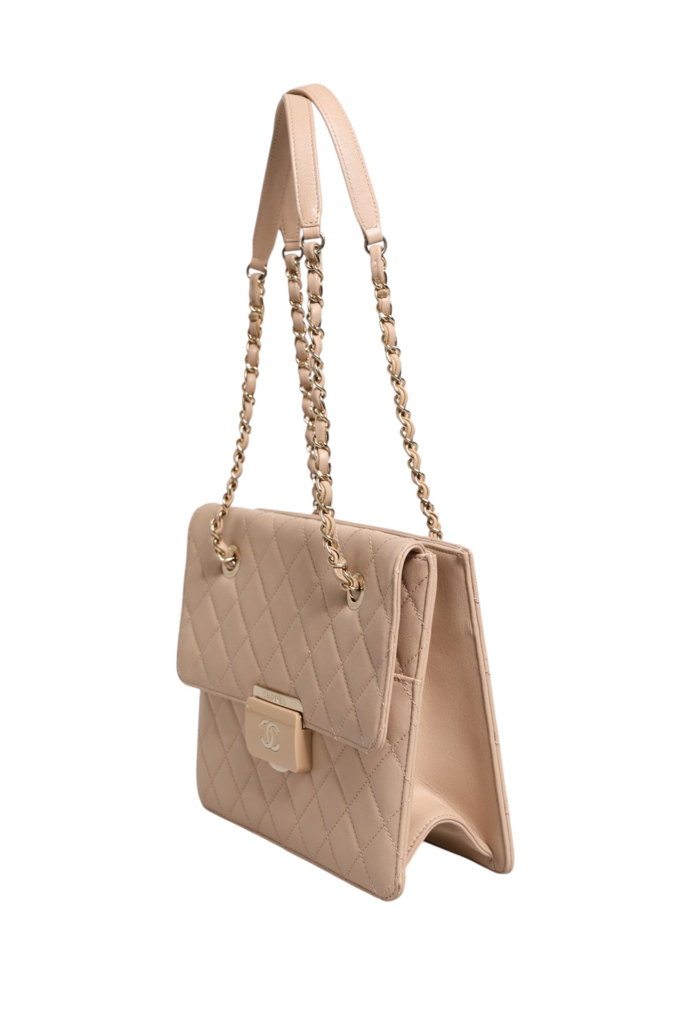 Chanel Powder Pink Quilted Leather Beauty Lock Flap Bag