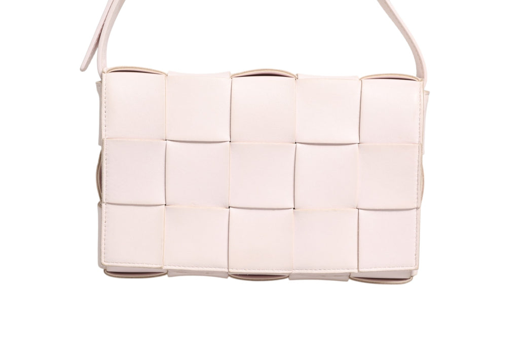 Bottega Veneta 22 Soft Pink Intrecciato Leather Cassette Shoulder Bag