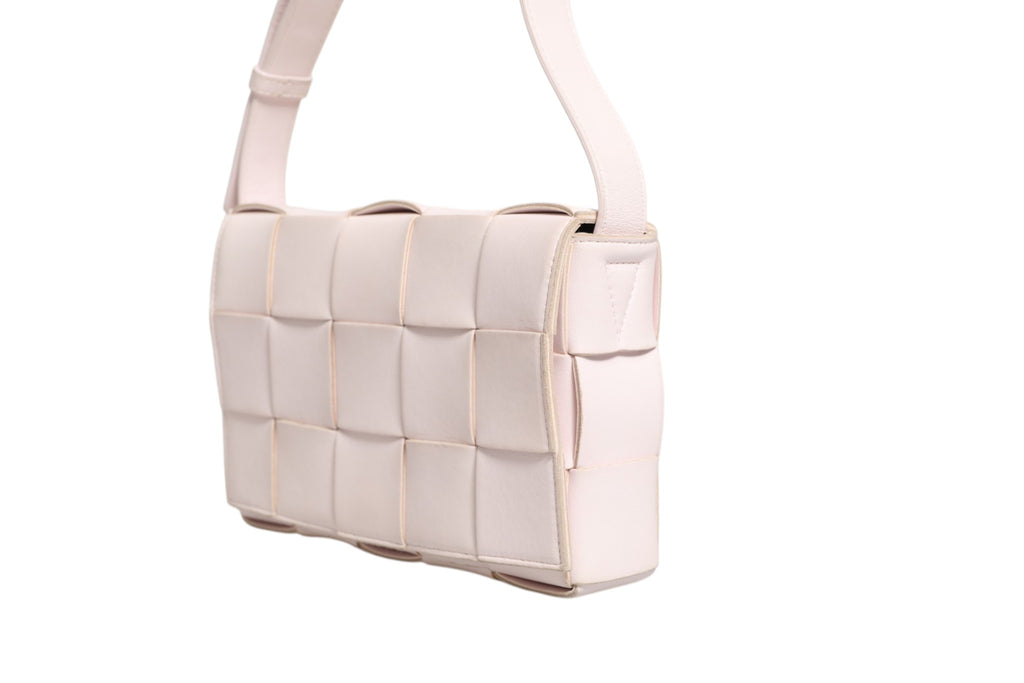 Bottega Veneta 22 Soft Pink Intrecciato Leather Cassette Shoulder Bag
