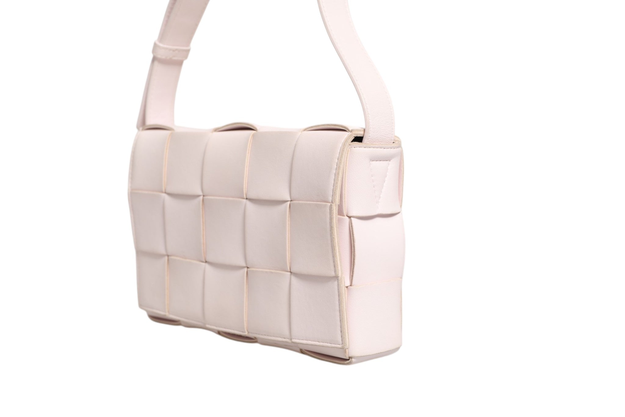 Bottega Veneta 22 Soft Pink Intrecciato Leather Cassette Shoulder Bag