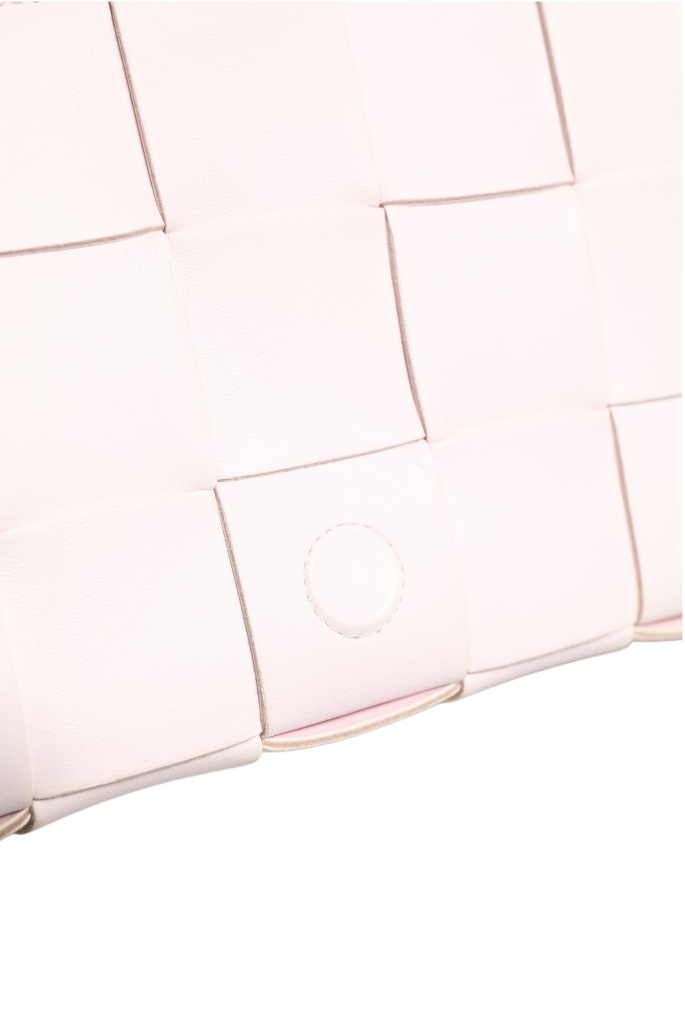 Bottega Veneta 22 Soft Pink Intrecciato Leather Cassette Shoulder Bag