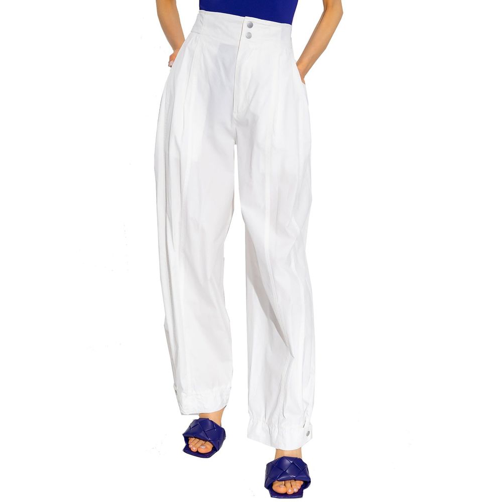 Bottega Veneta White Cotton Trousers