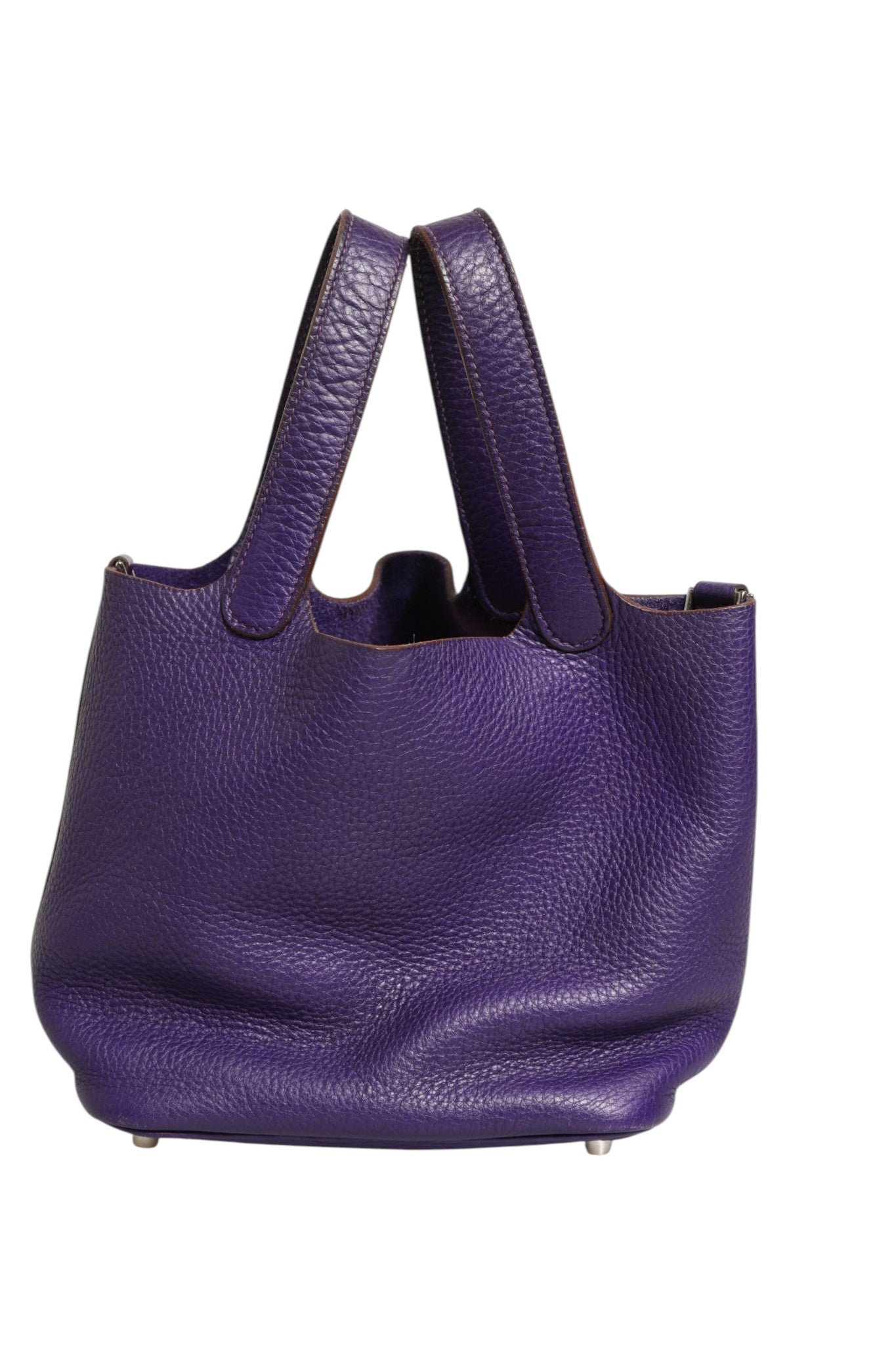 Hermès 18 Violet Clemence Leather Picotin Lock Handbag