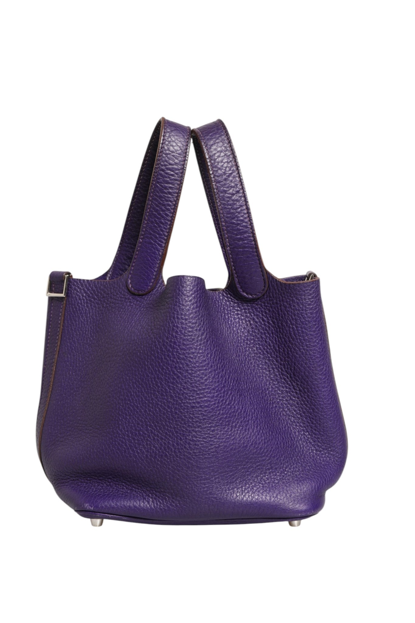 Hermès 18 Violet Clemence Leather Picotin Lock Handbag