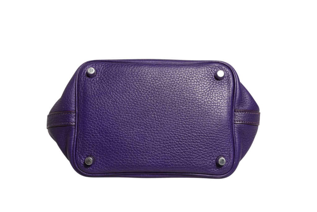 Hermès 18 Violet Clemence Leather Picotin Lock Handbag