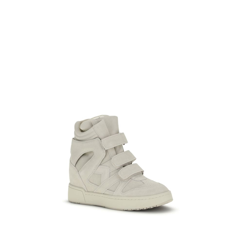 Isabel Marant Beige Leather Platform Sneakers