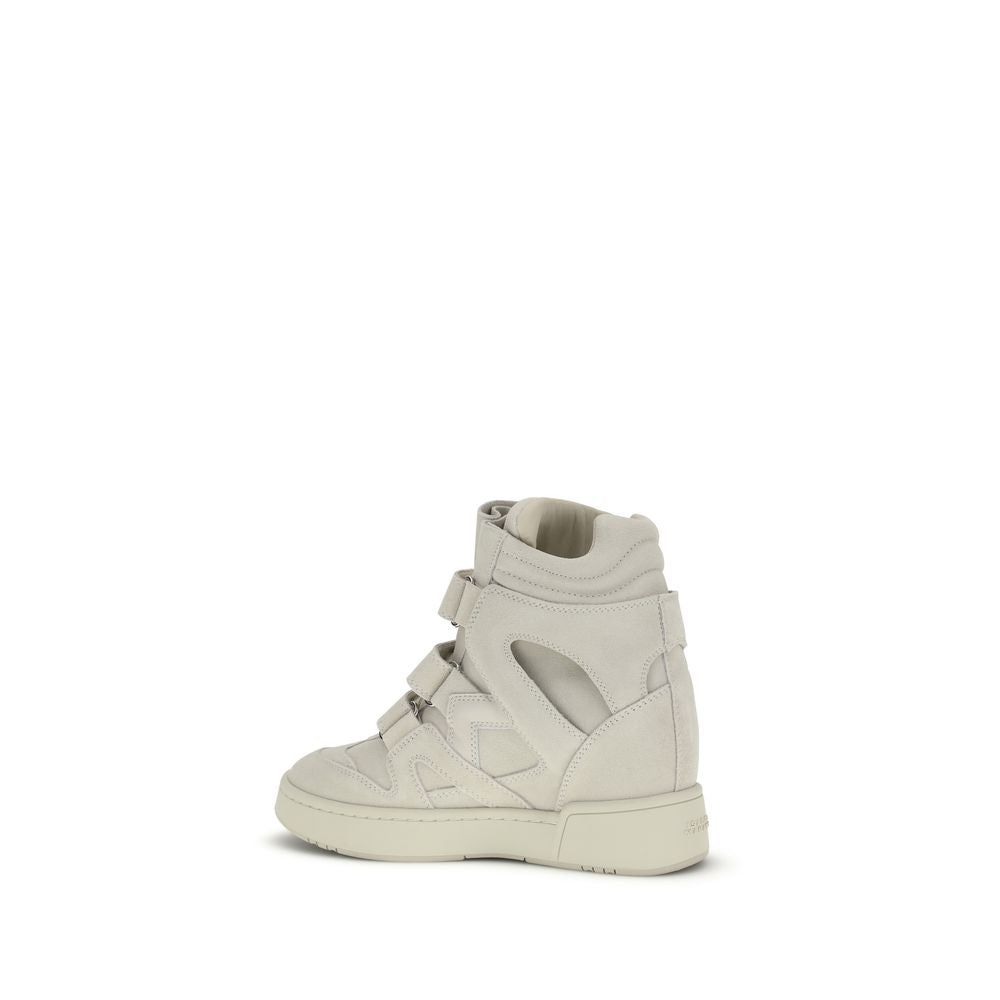 Isabel Marant Beige Leather Platform Sneakers