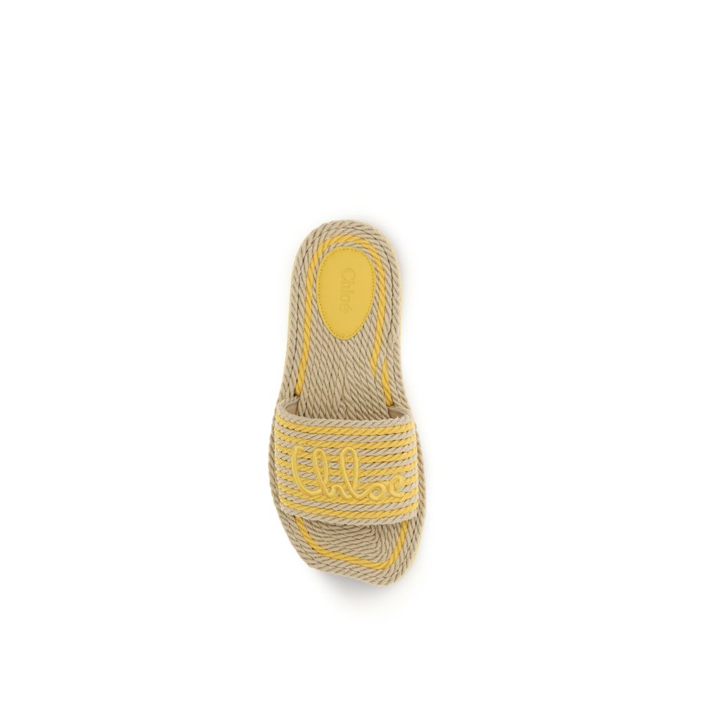 Chloé Beige Aries Aries Flat Sandals