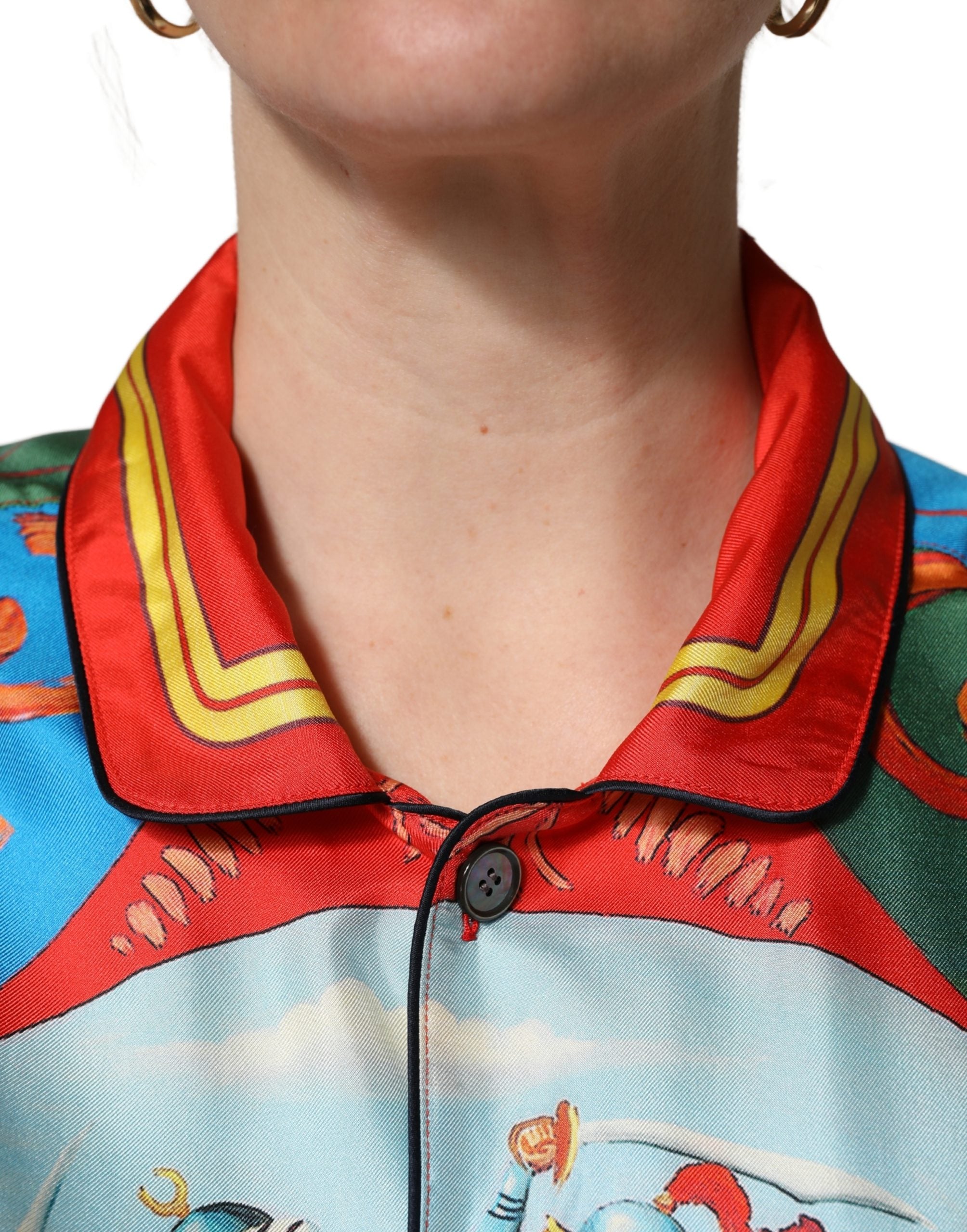 Dolce & Gabbana Multicolor Printed Long Sleeve Button Down Shirt Top