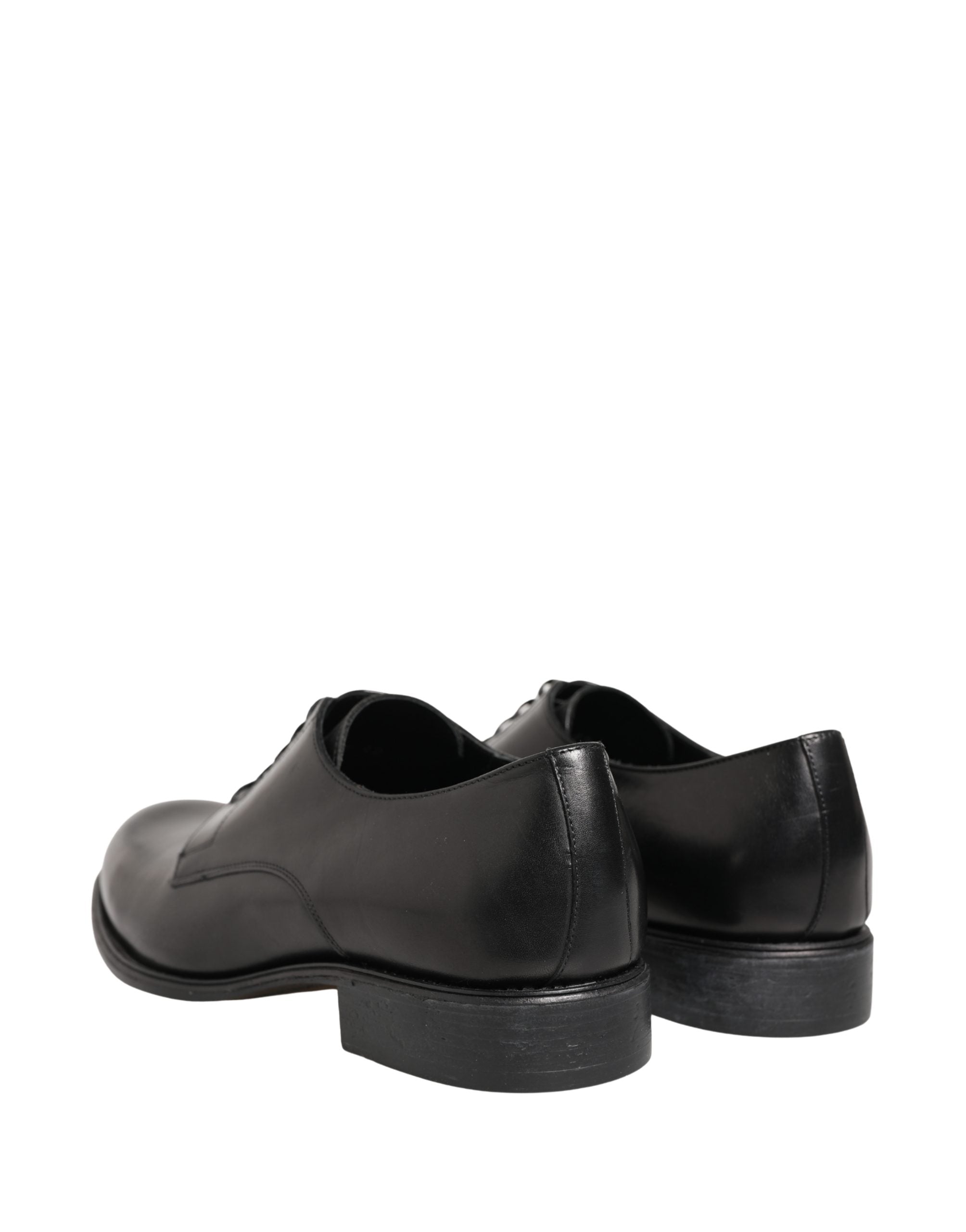Dolce & Gabbana Black Calfskin Leather Derby Men Dress Shoes