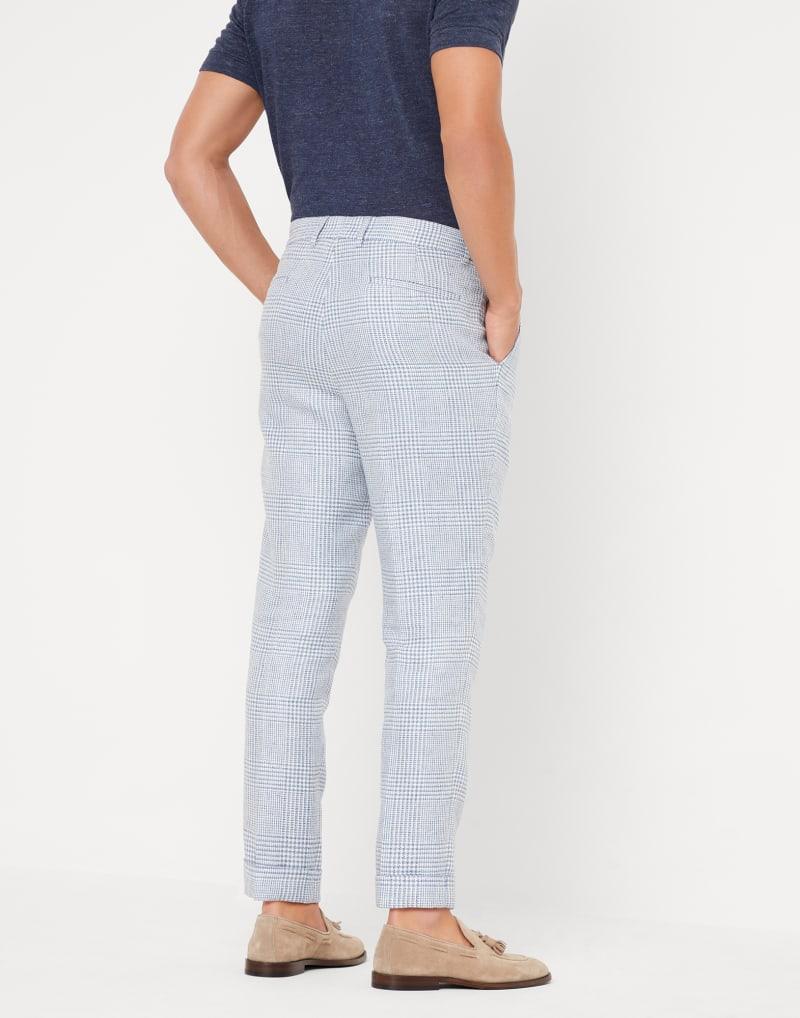 Brunello Cucinelli Light Blue Linen Casual Pants