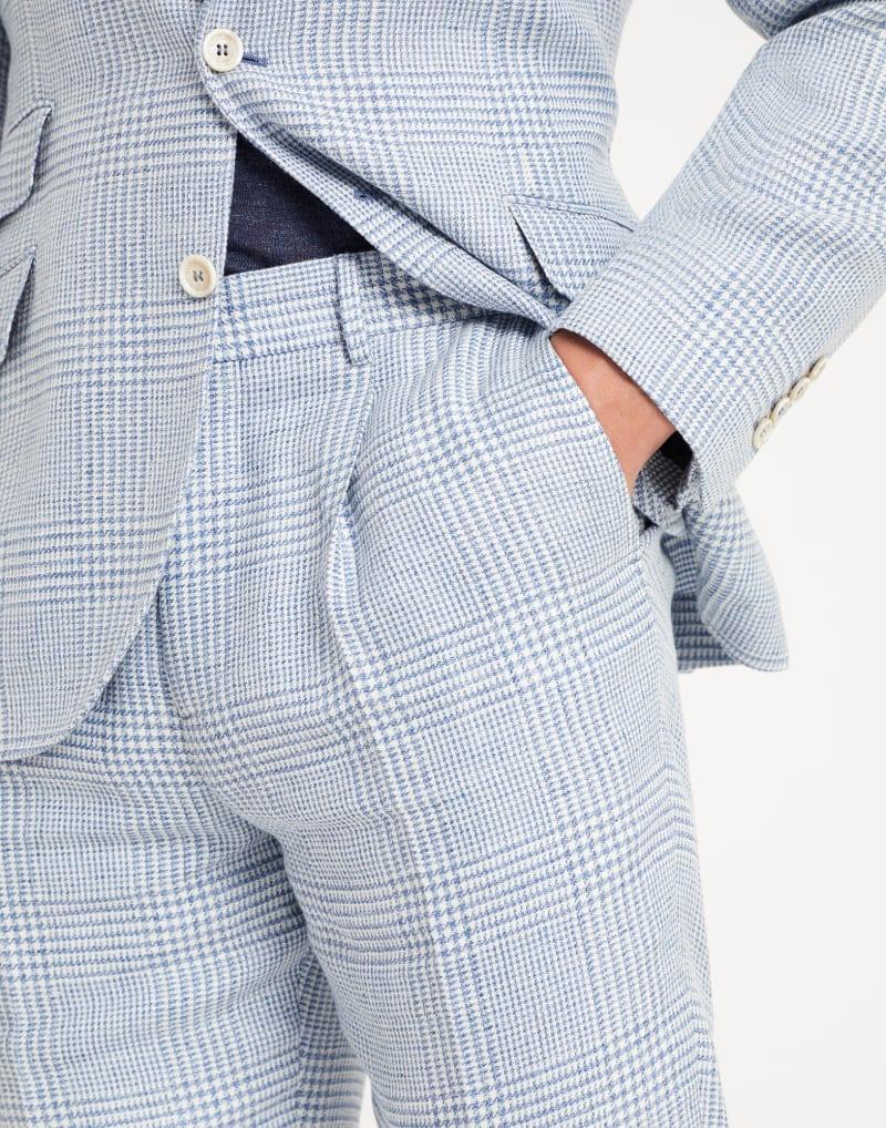 Brunello Cucinelli Light Blue Linen Casual Pants