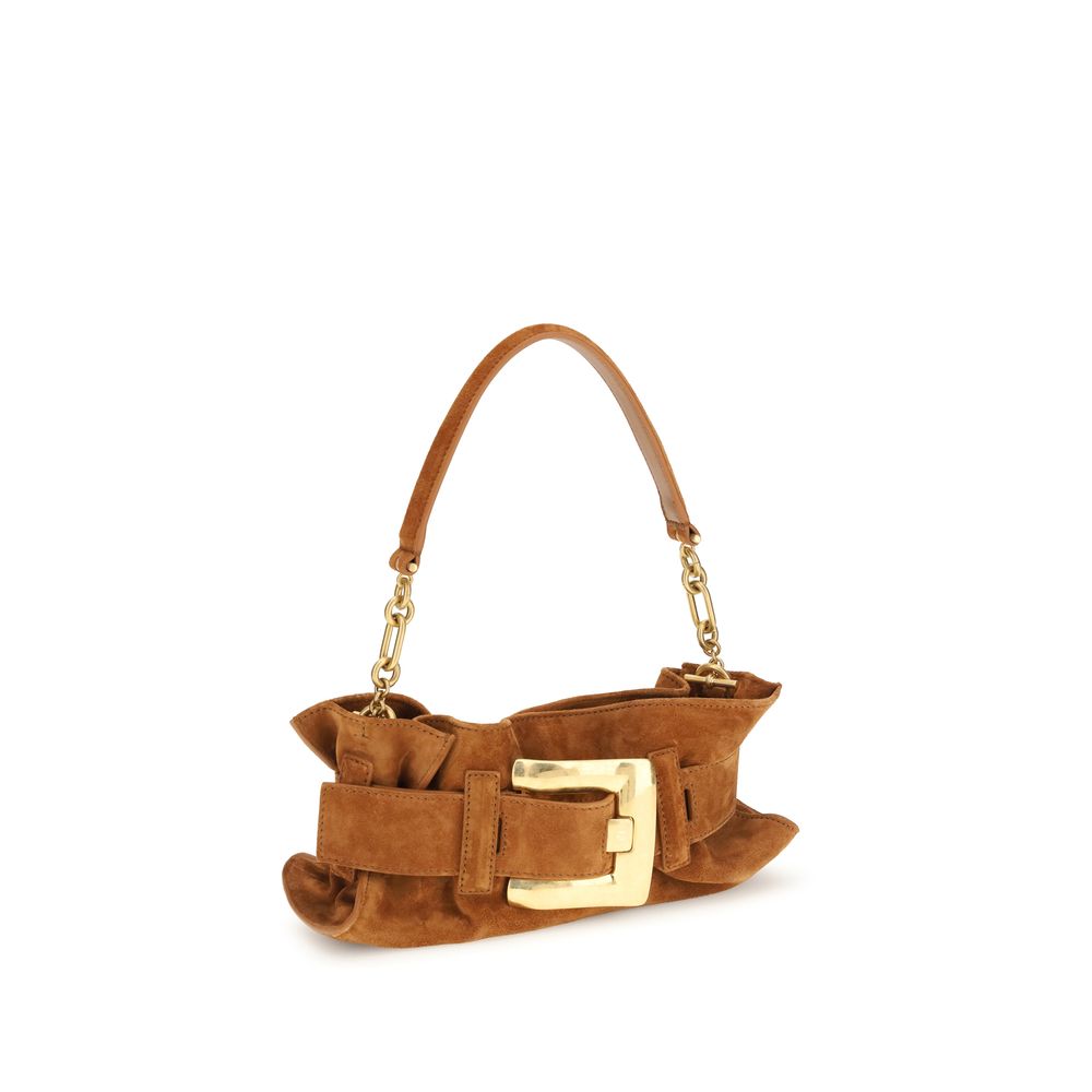 Balmain Beige Leather Shoulder Bag