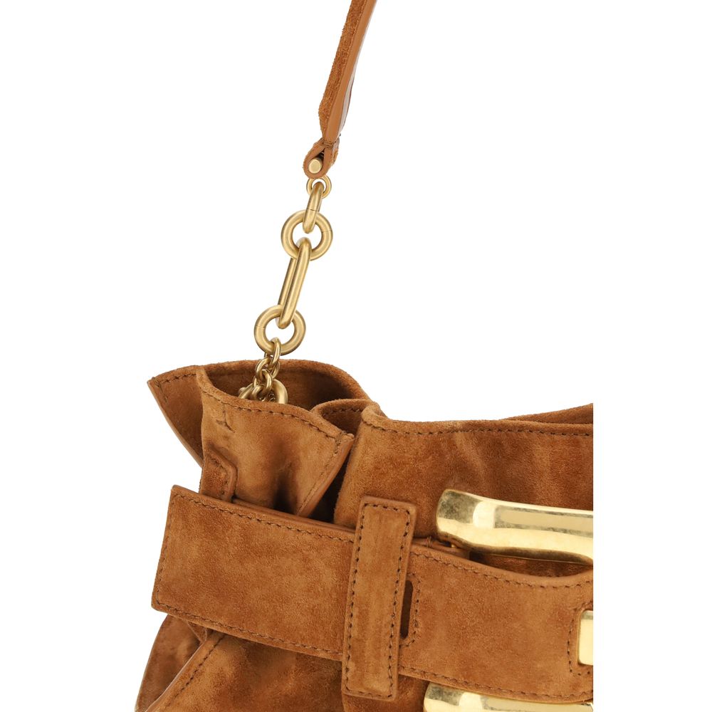 Balmain Beige Leather Shoulder Bag