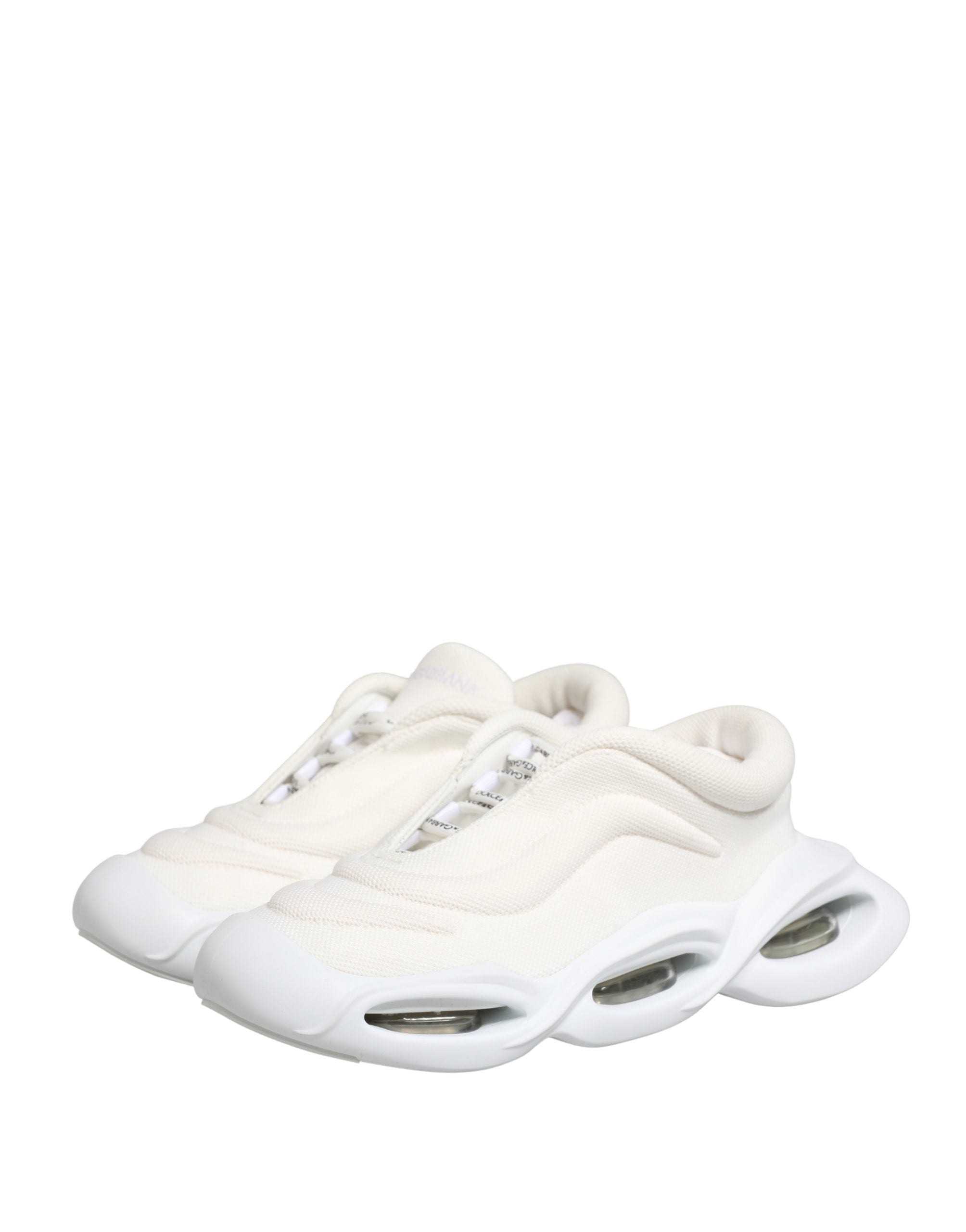 Dolce & Gabbana White Slip On Wave LowTop Sneakers Shoes