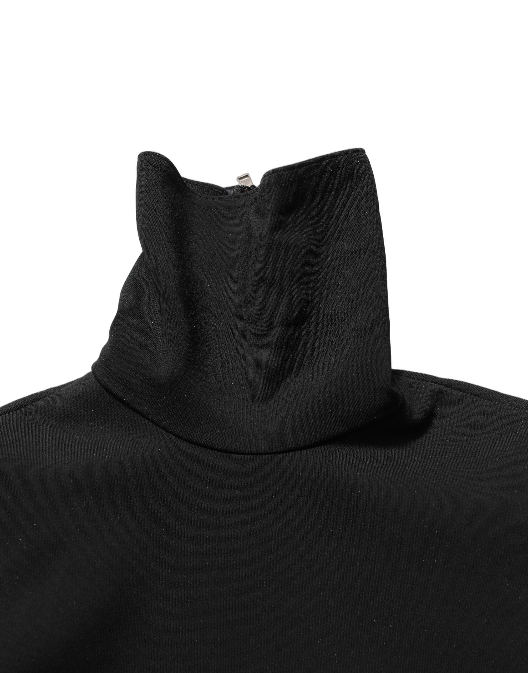 Dolce & Gabbana Black Long Sleeves Viscose Sheath Maxi Dress
