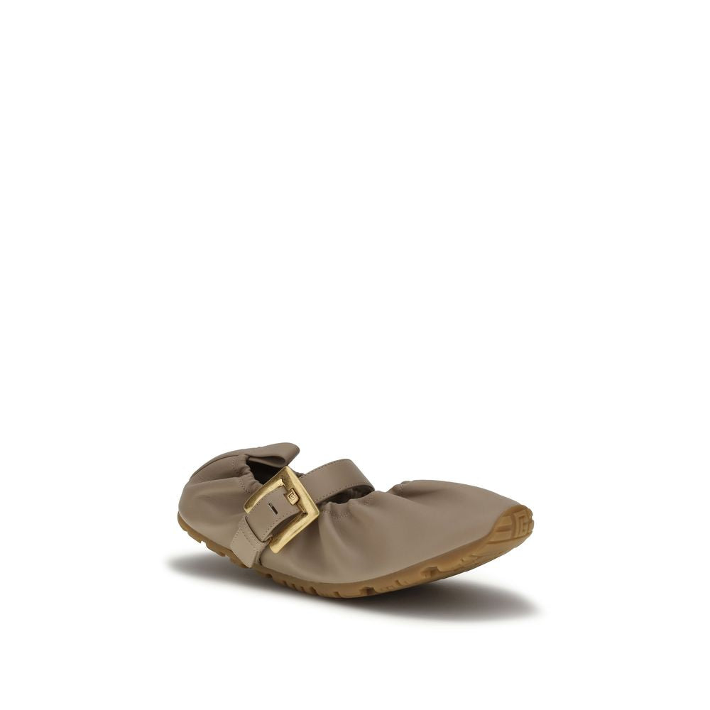 Balmain Beige Aries Aries Ballet Flats
