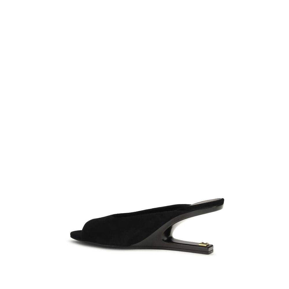 Balmain Black Goatskin Mules