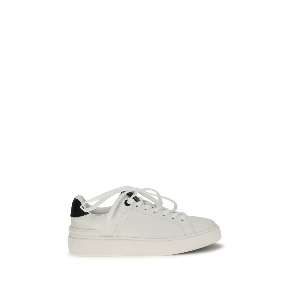 Balmain Black Leather Low Top Sneakers