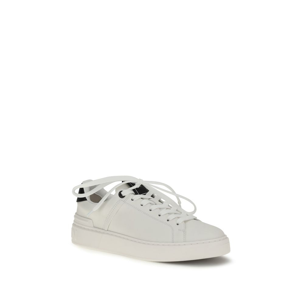 Balmain Black Leather Low Top Sneakers