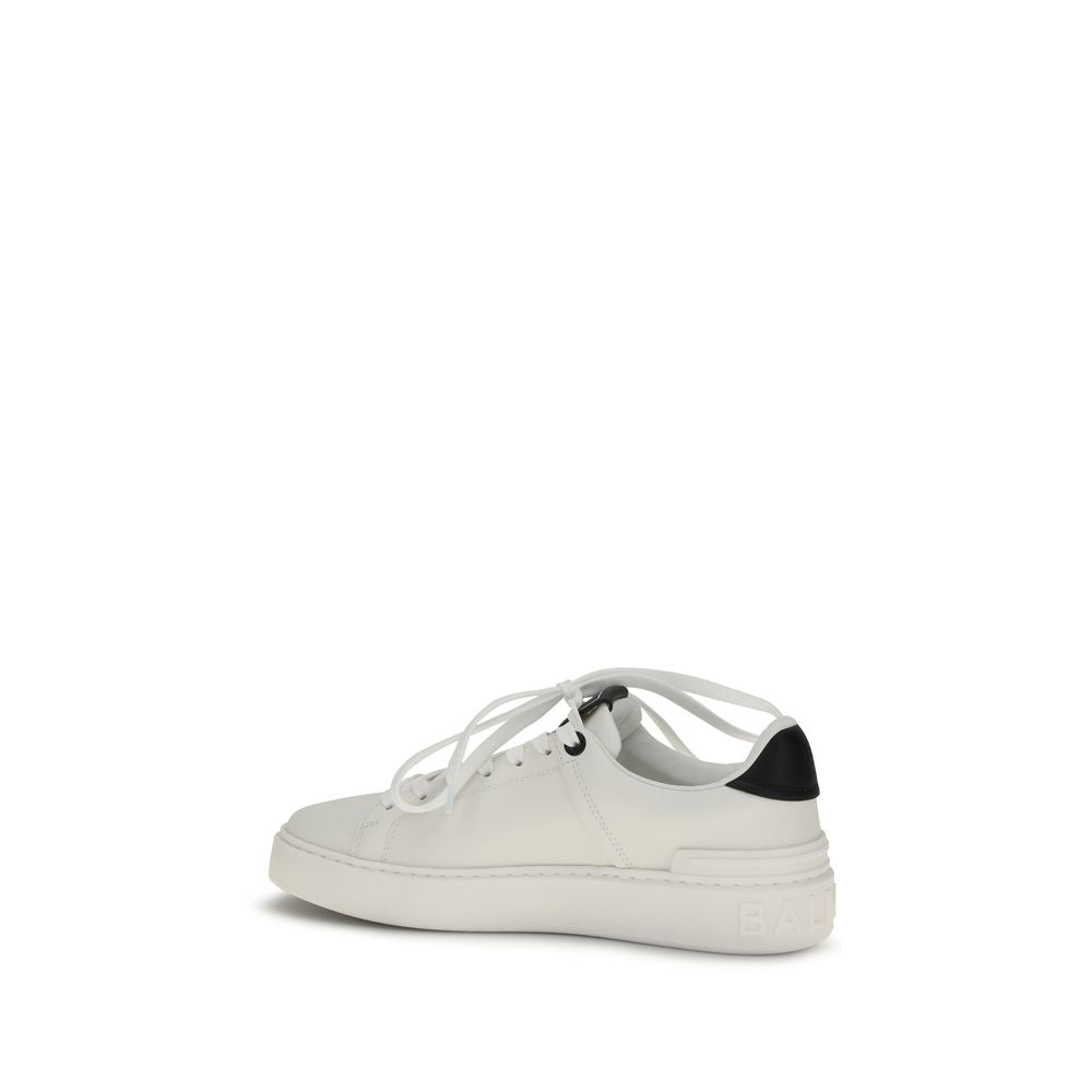 Balmain Black Leather Low Top Sneakers