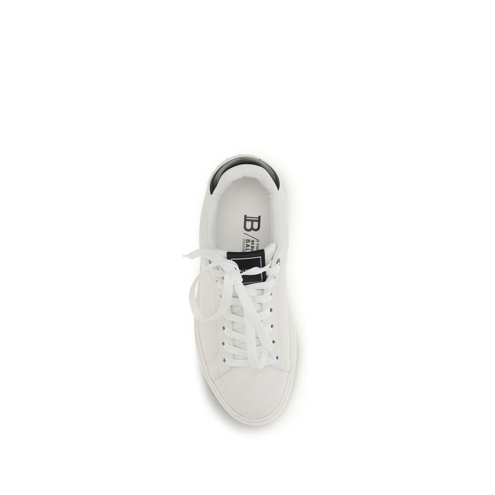 Balmain Black Leather Low Top Sneakers