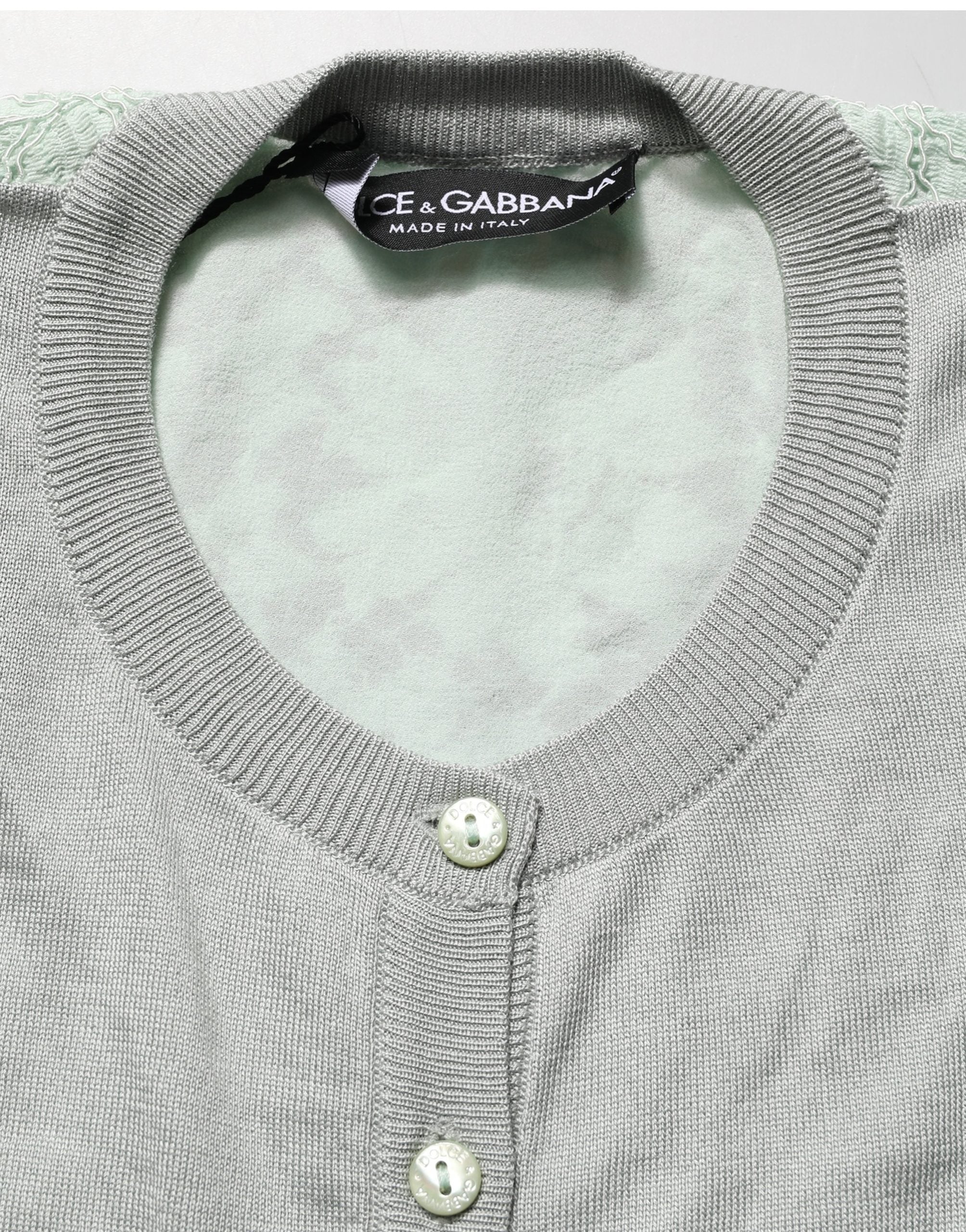 Dolce & Gabbana Green ButtonDown LongSleeve Cardigan Sweater