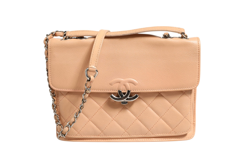 Chanel Small Powder Pink Quilted Leather CC Box Flap Bag
