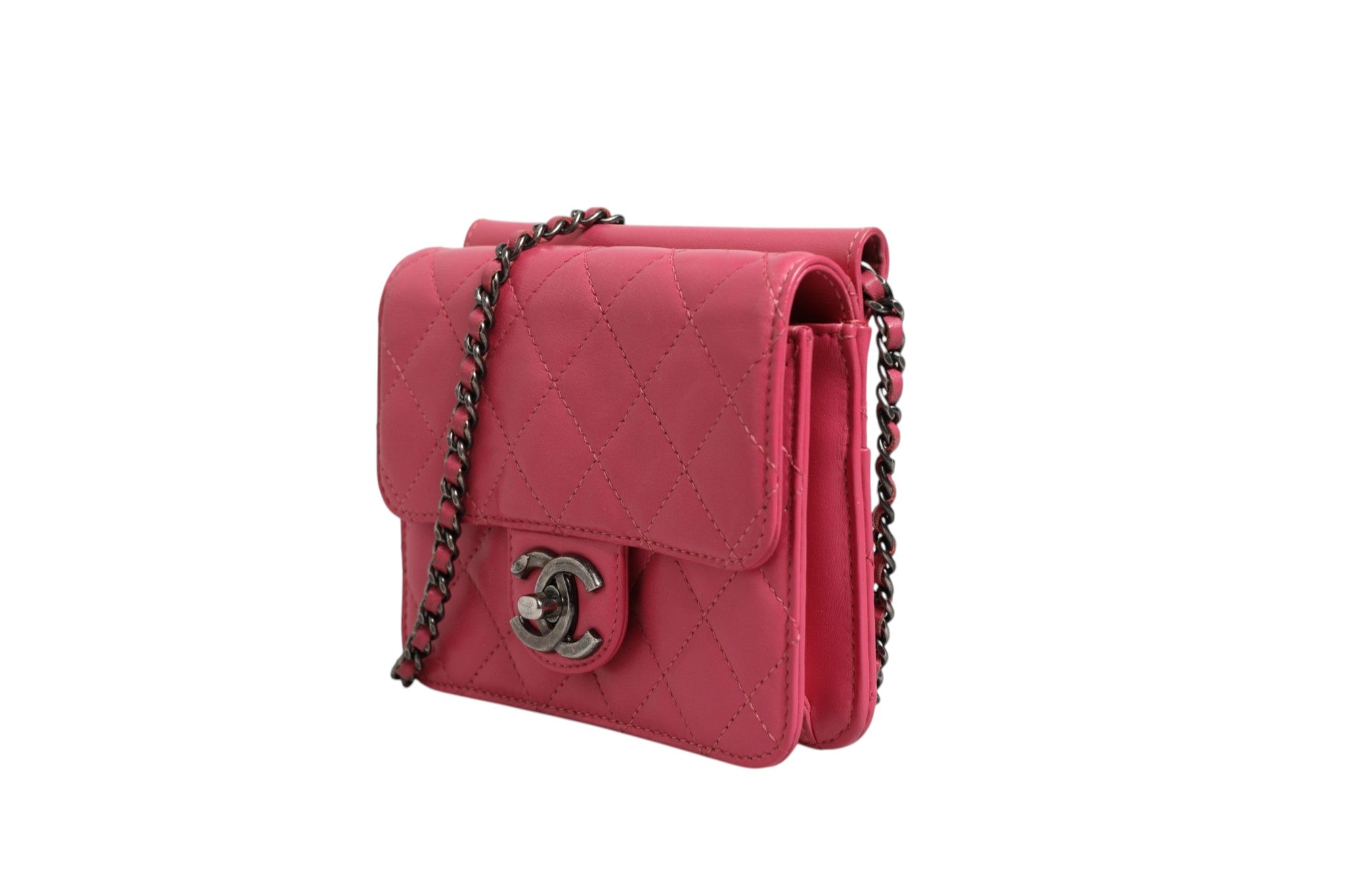 Chanel Mini Pink Quilted Leather Classic Flap Bag