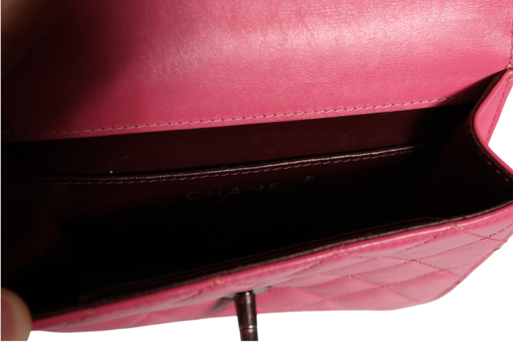 Chanel Mini Pink Quilted Leather Classic Flap Bag