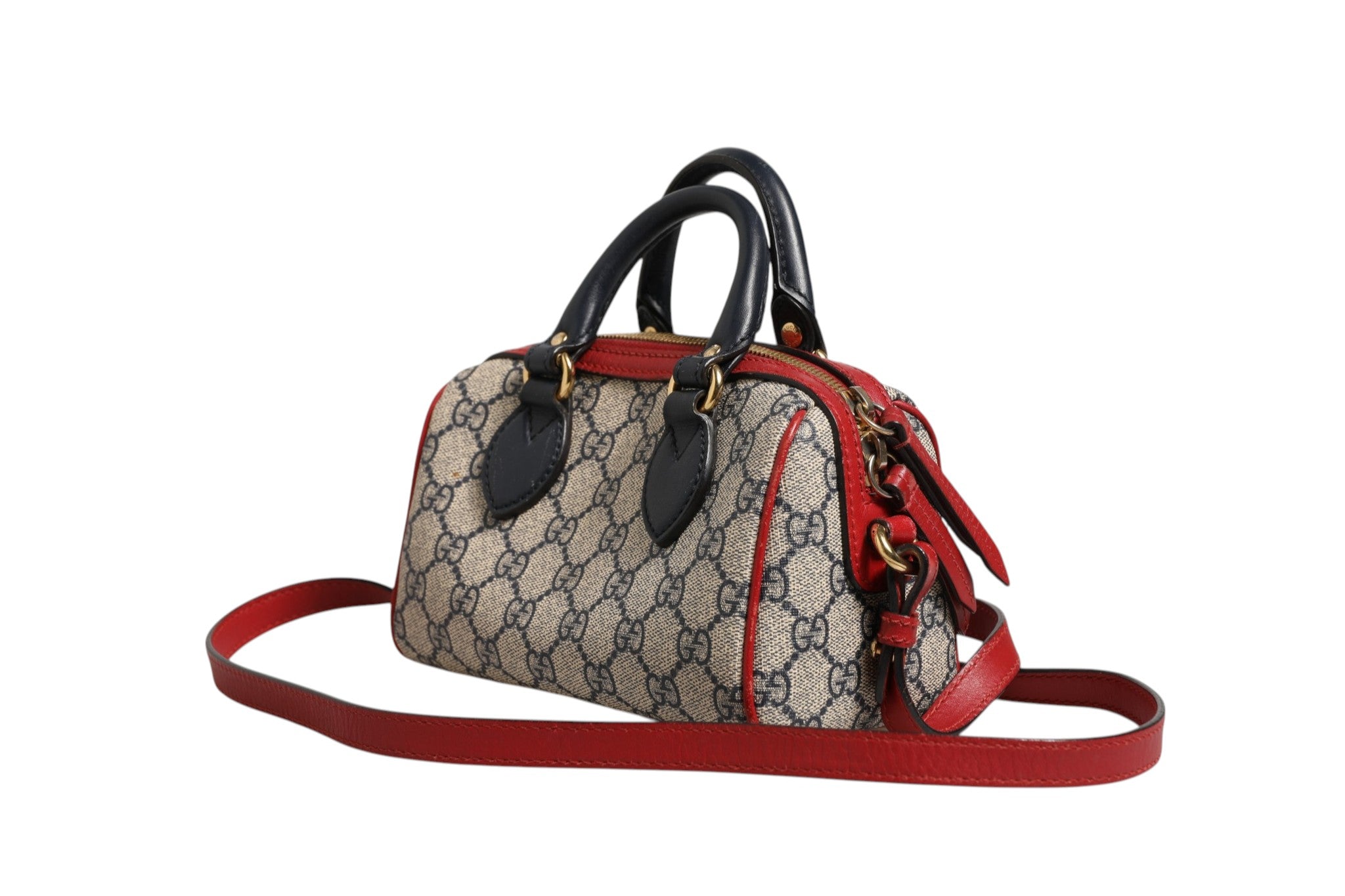 Gucci 19 Mini GG Supreme Canvas Boston Handbag