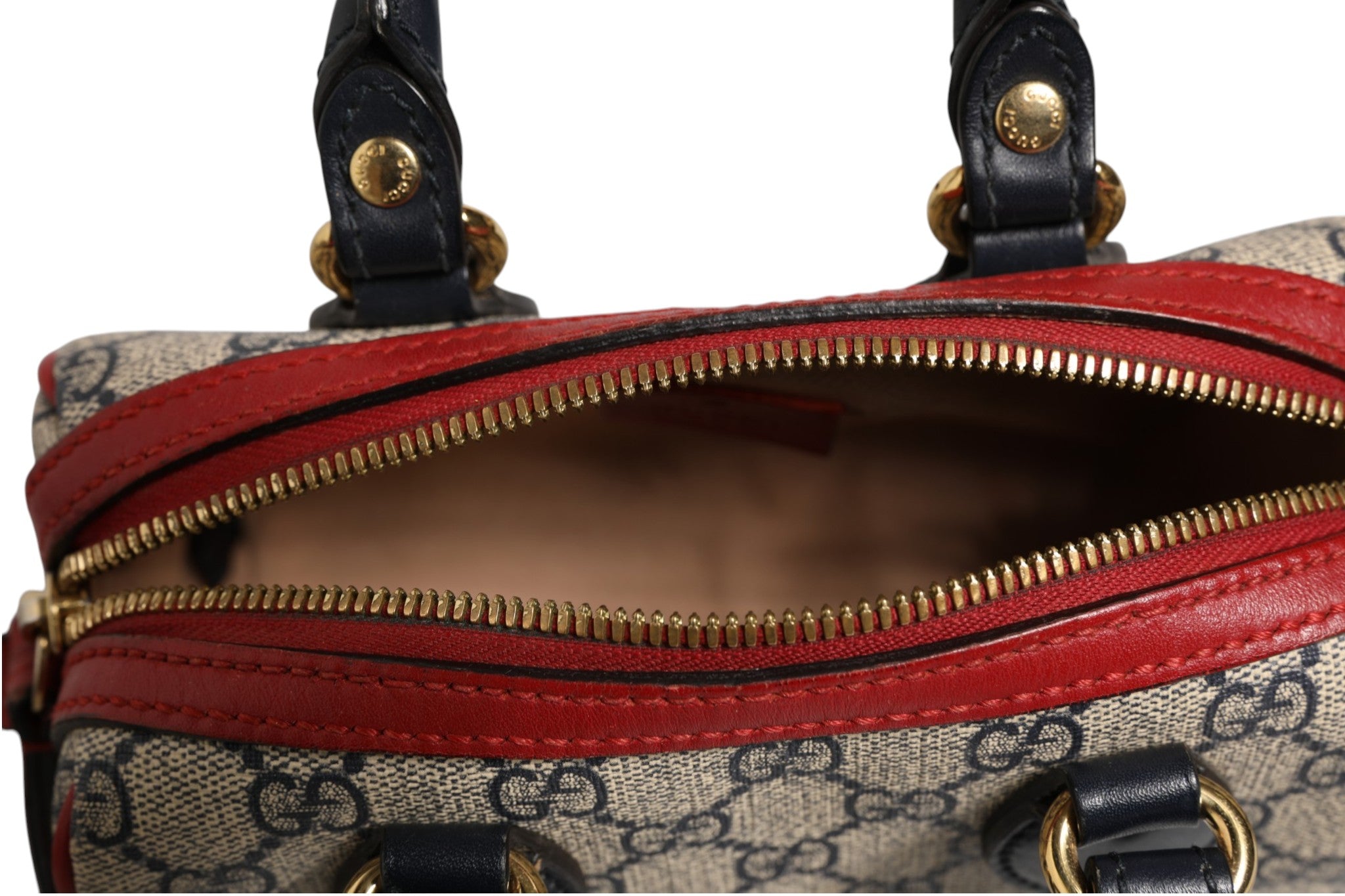 Gucci 19 Mini GG Supreme Canvas Boston Handbag