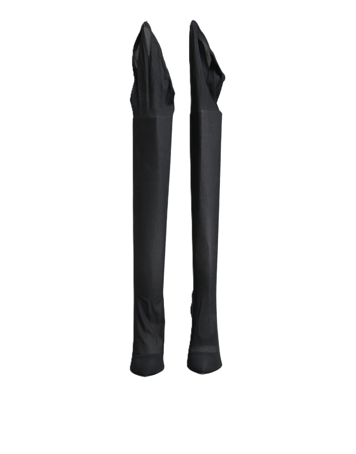 Dolce & Gabbana Black Stretch Socks Knee High Boots Shoes