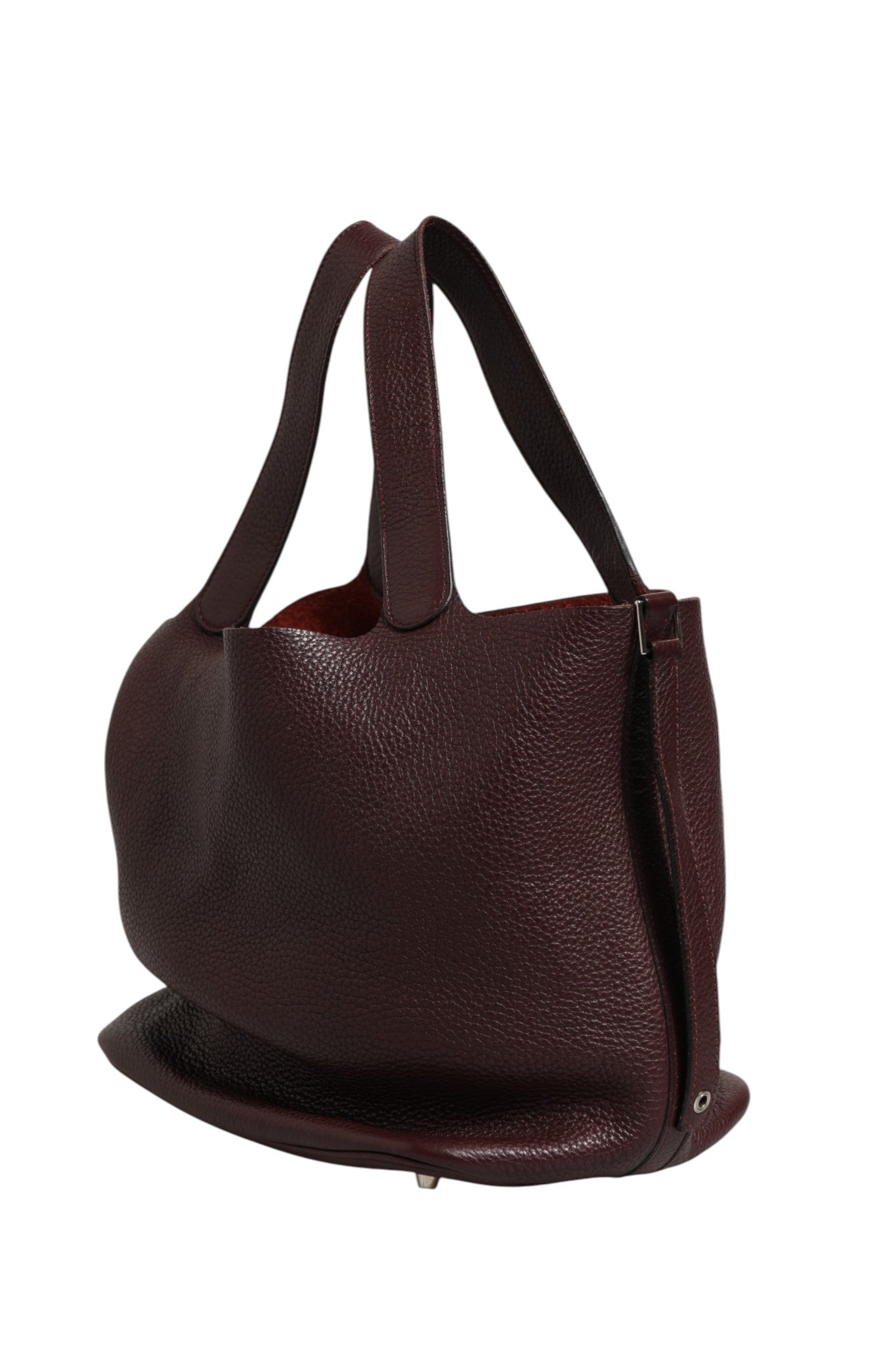 Hermès Burgundy Taurillon Clemence Leather Picoton Lock Handbag
