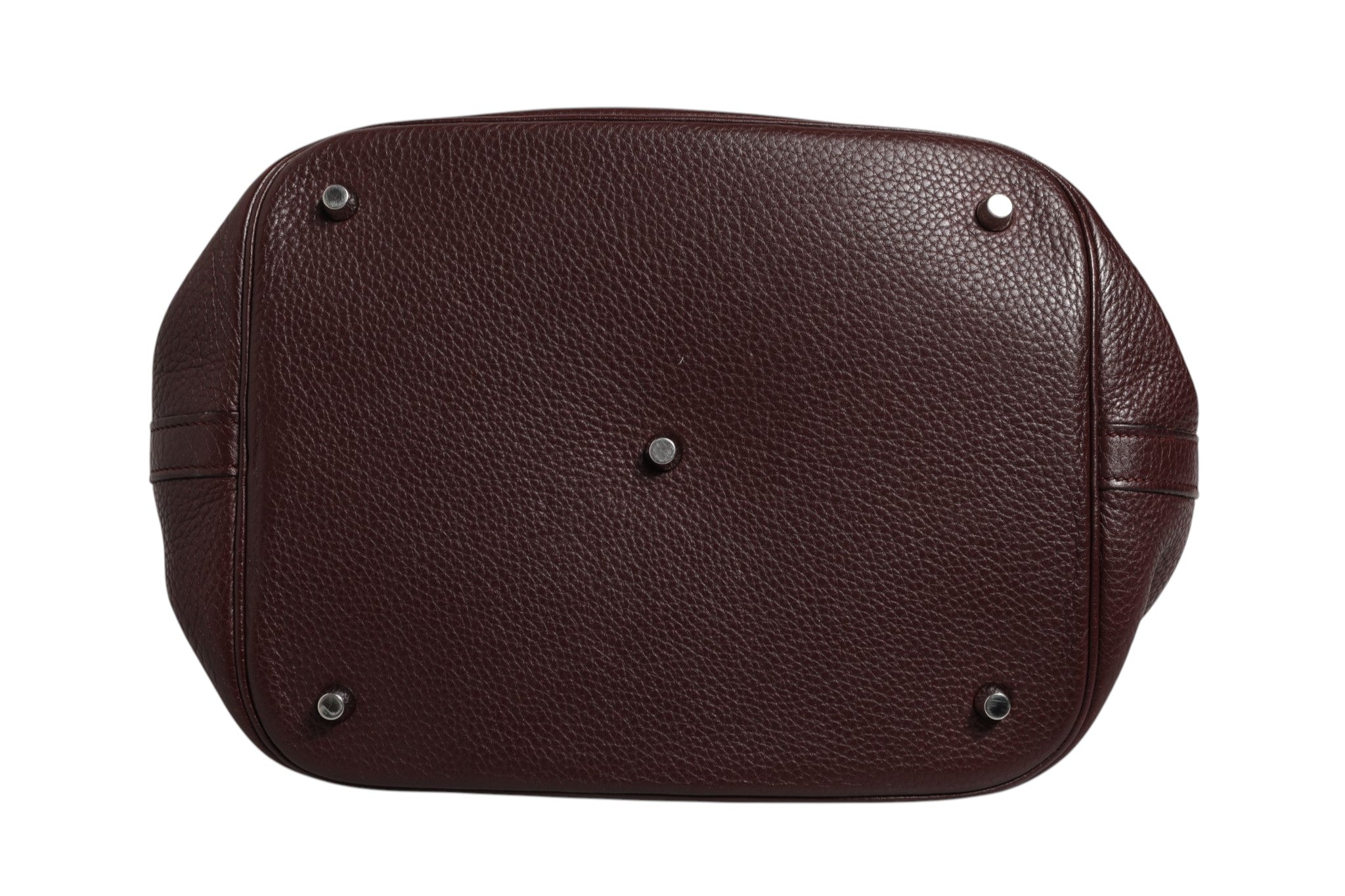 Hermès Burgundy Taurillon Clemence Leather Picoton Lock Handbag