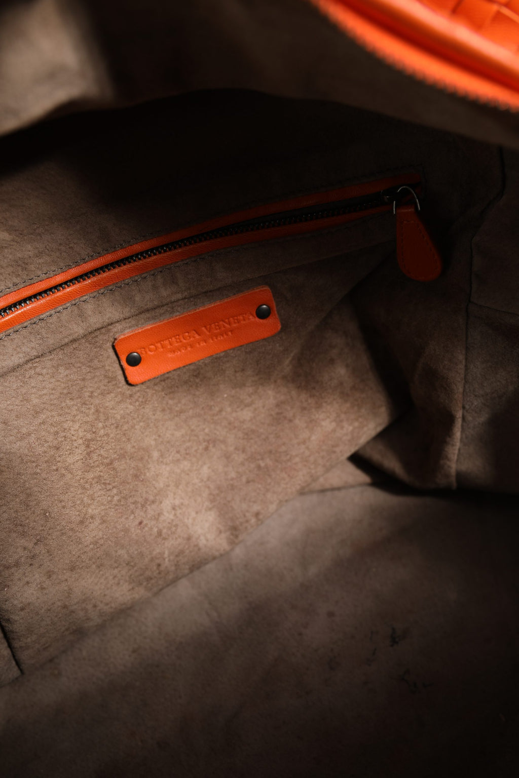 Bottega Veneta 35 Orange Intrecciato Nappa Leather Cube Bag