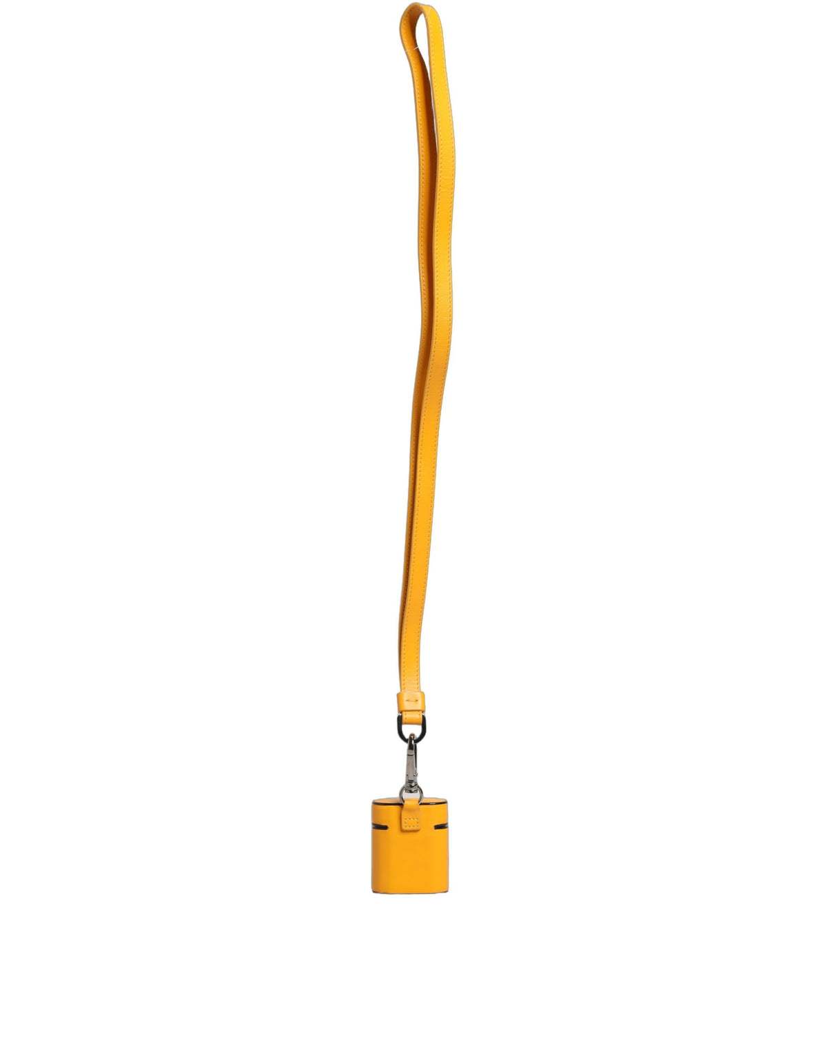 Dolce & Gabbana Case Yellow Leather Logo Flip Holder Strap Airpods