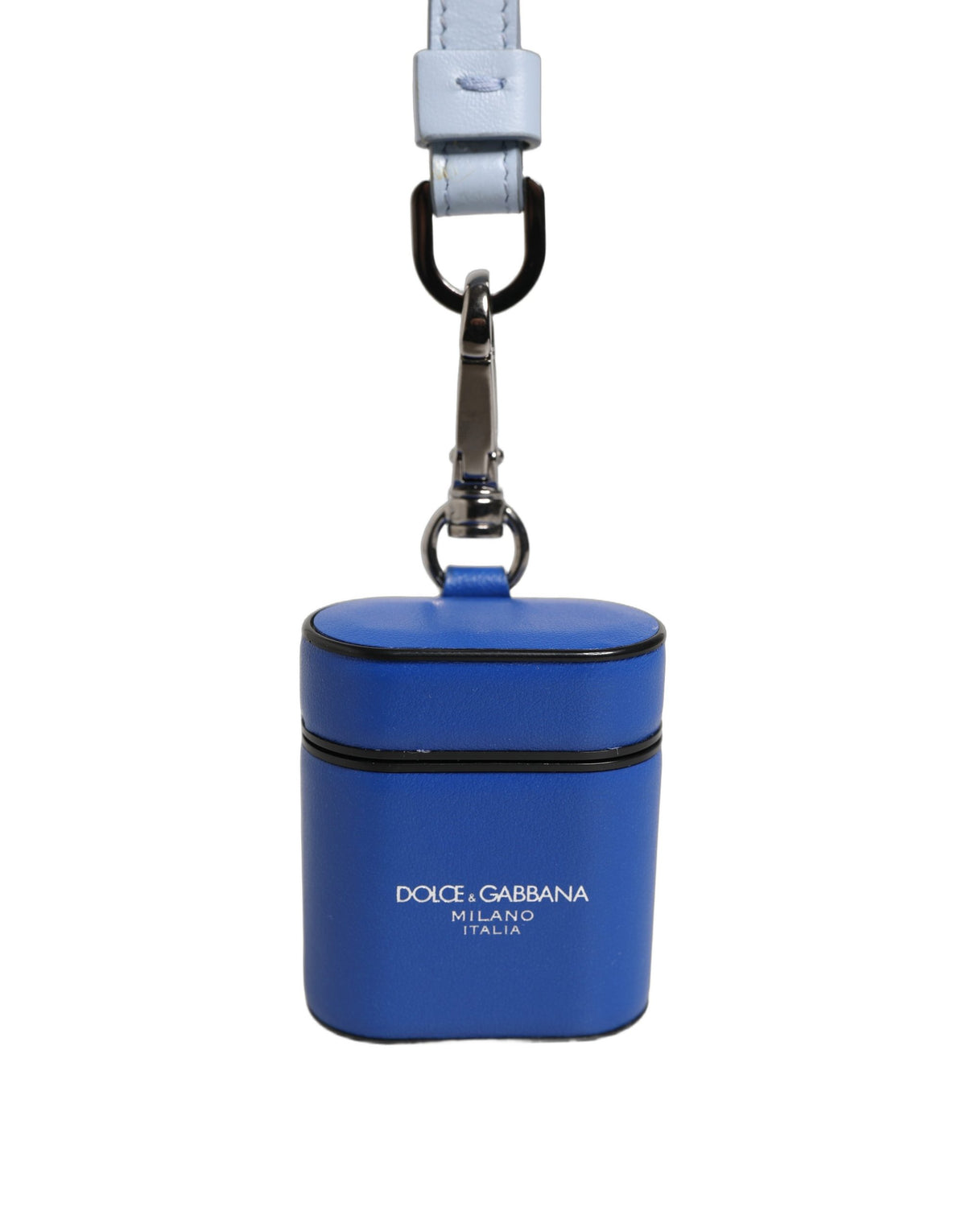 Dolce & Gabbana Case Blue Leather Logo Flip Holder Strap Airpods