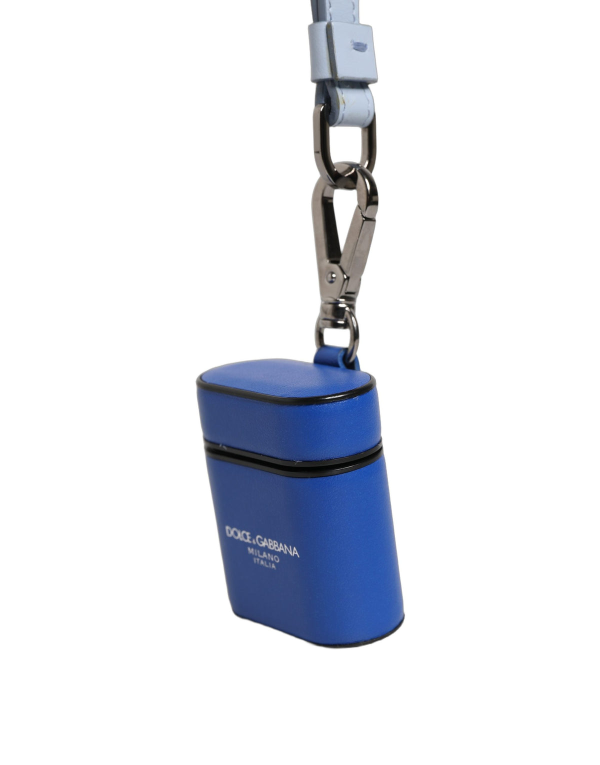 Dolce & Gabbana Case Blue Leather Logo Flip Holder Strap Airpods